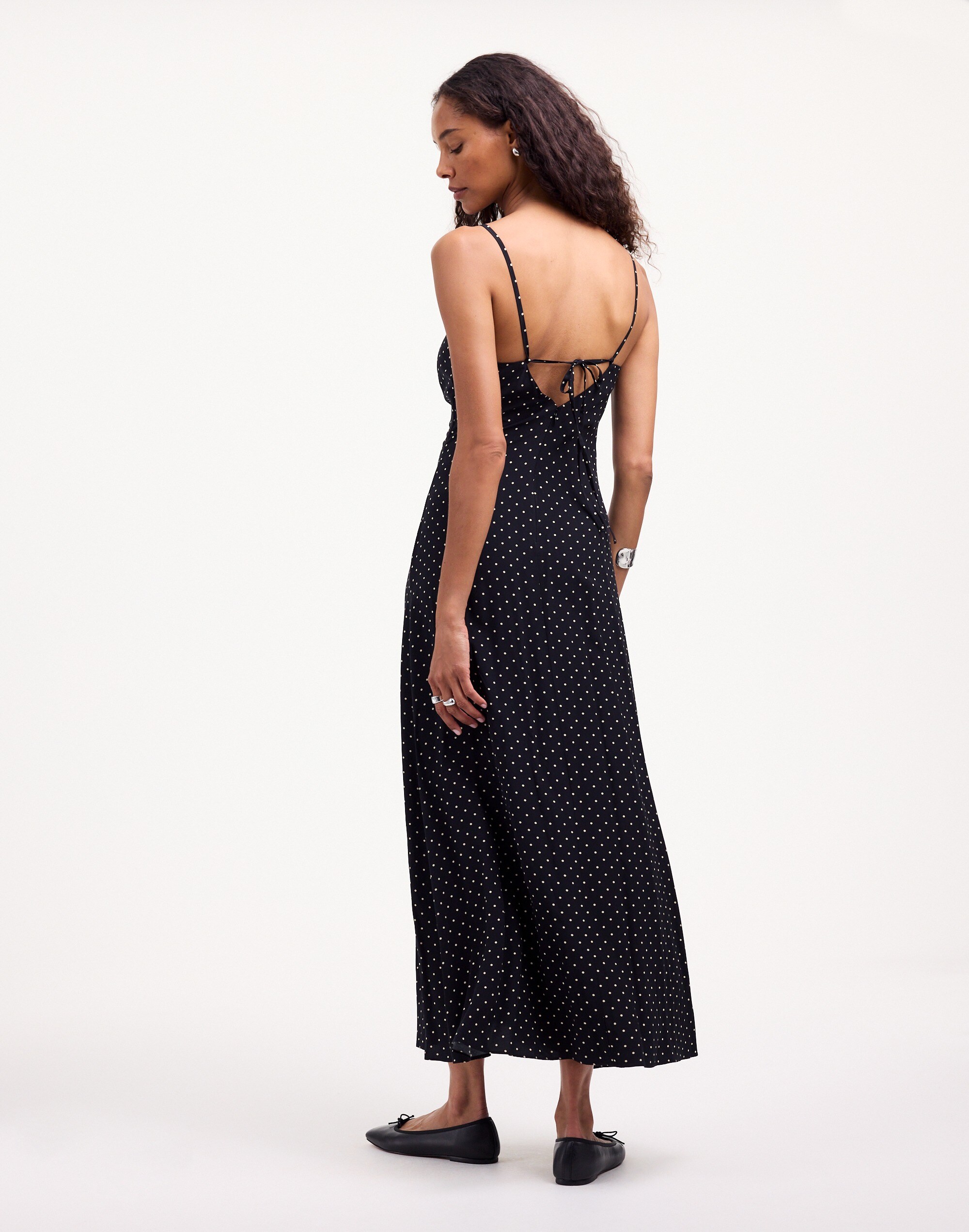 Ruched High-Low Midi Dress Polka Dot | Madewell