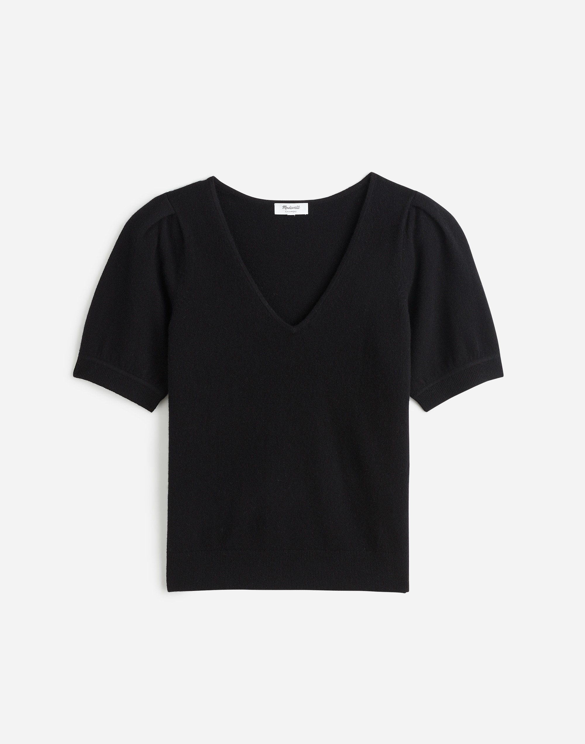 Cashmere V-Neck Puff-Sleeve Sweater Tee | Madewell