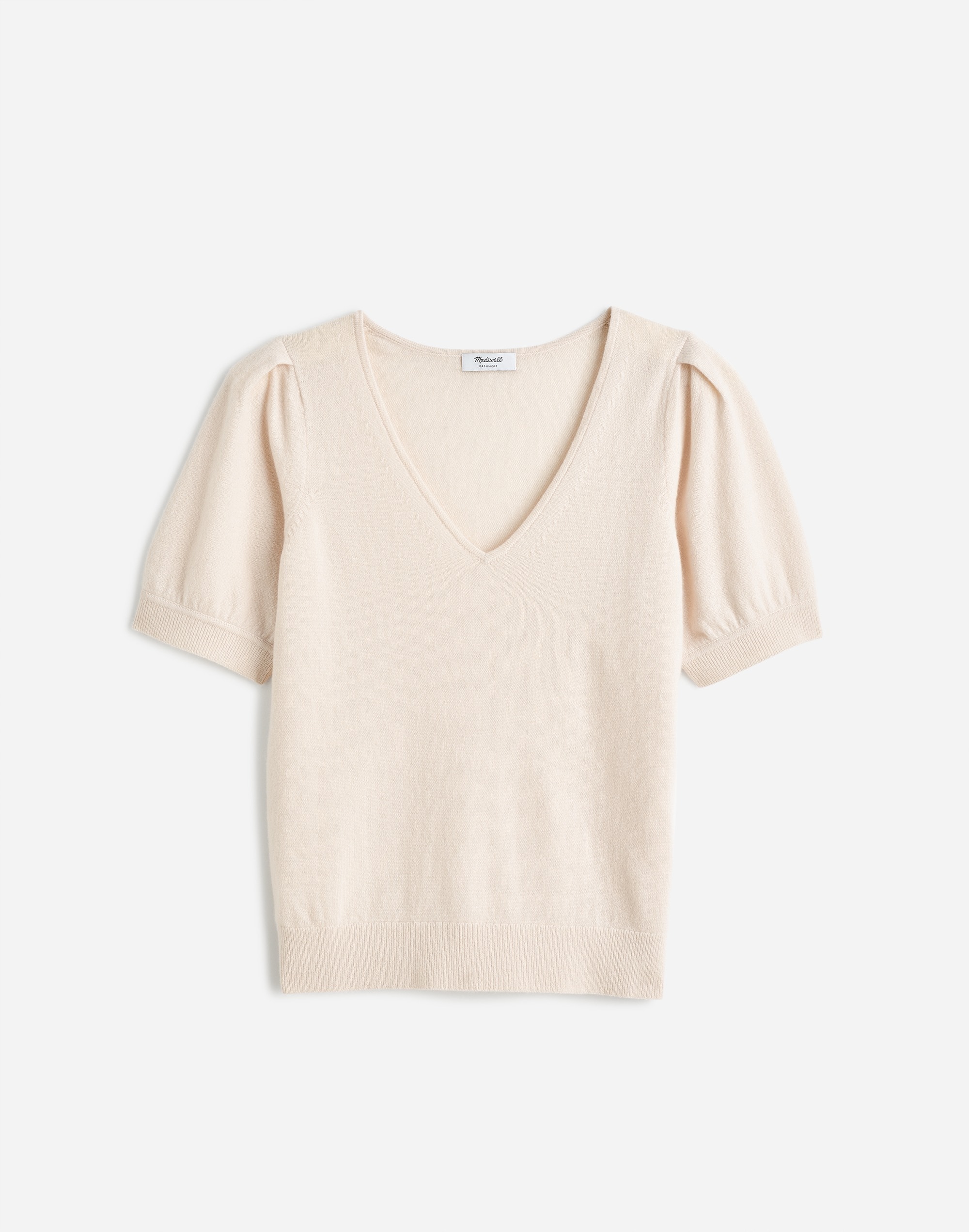 Cashmere V-Neck Puff-Sleeve Sweater Tee | Madewell