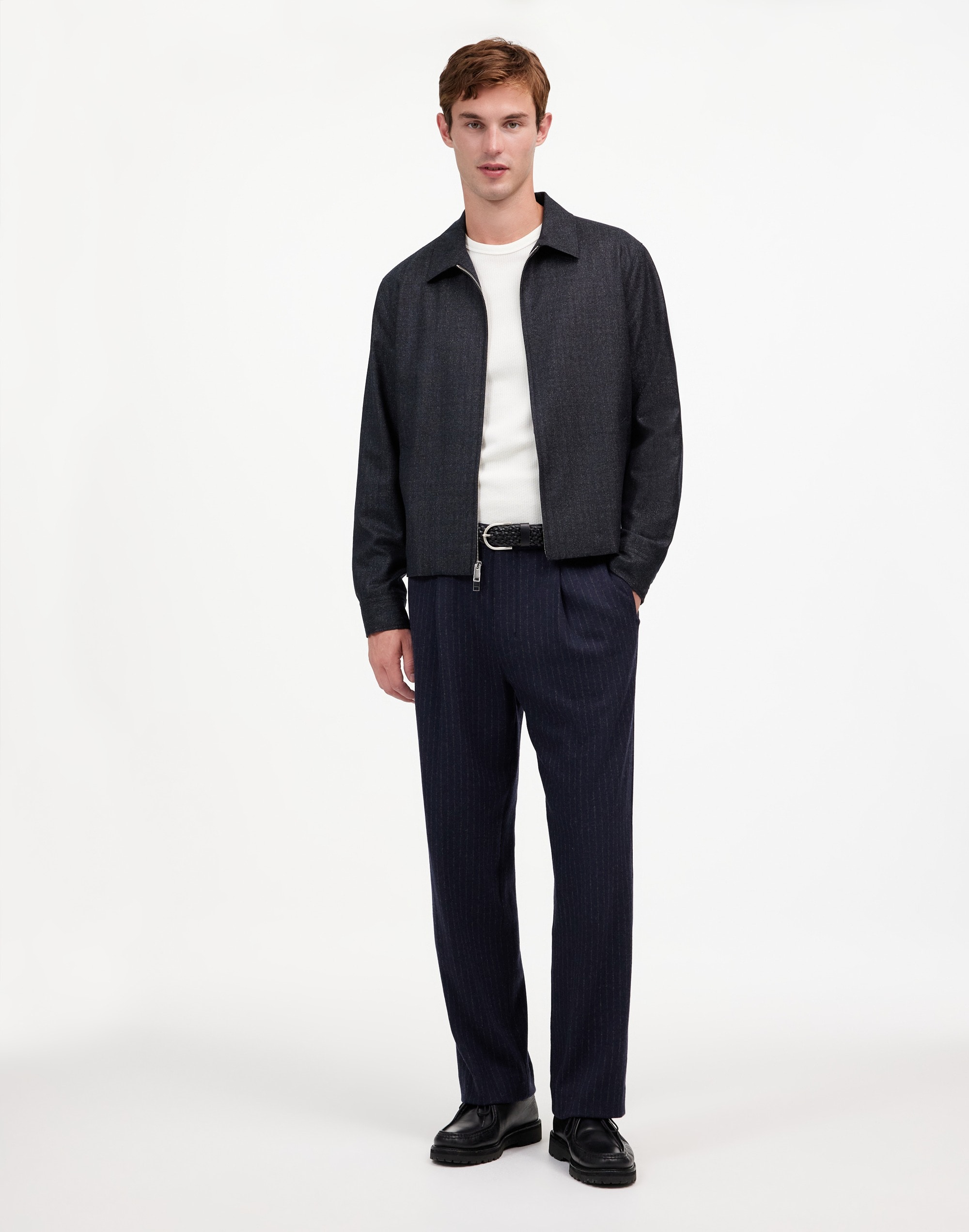 Mw The Roebling Pleated Trouser In Black