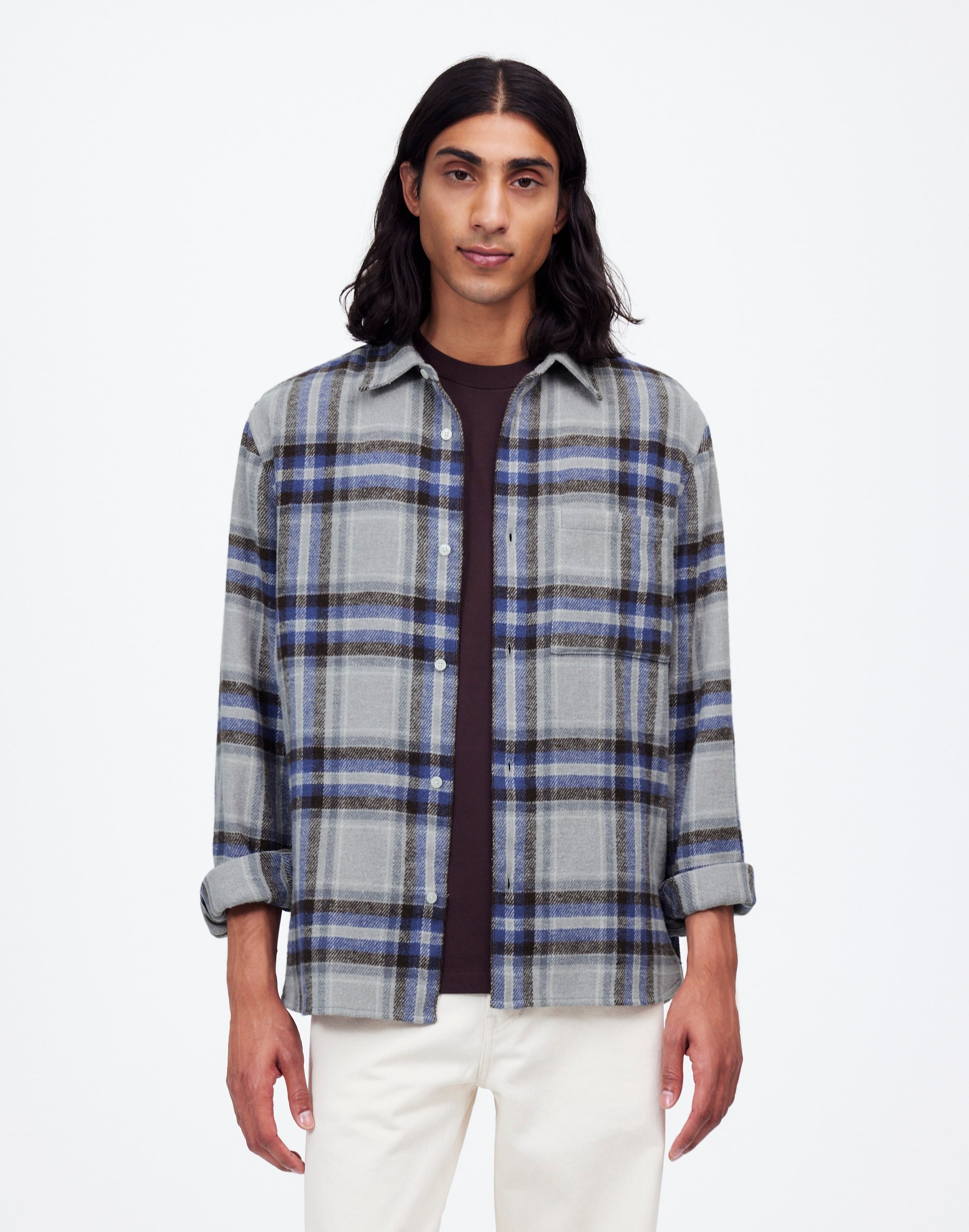 Brushed Flannel Easy Long-Sleeve Shirt | Madewell