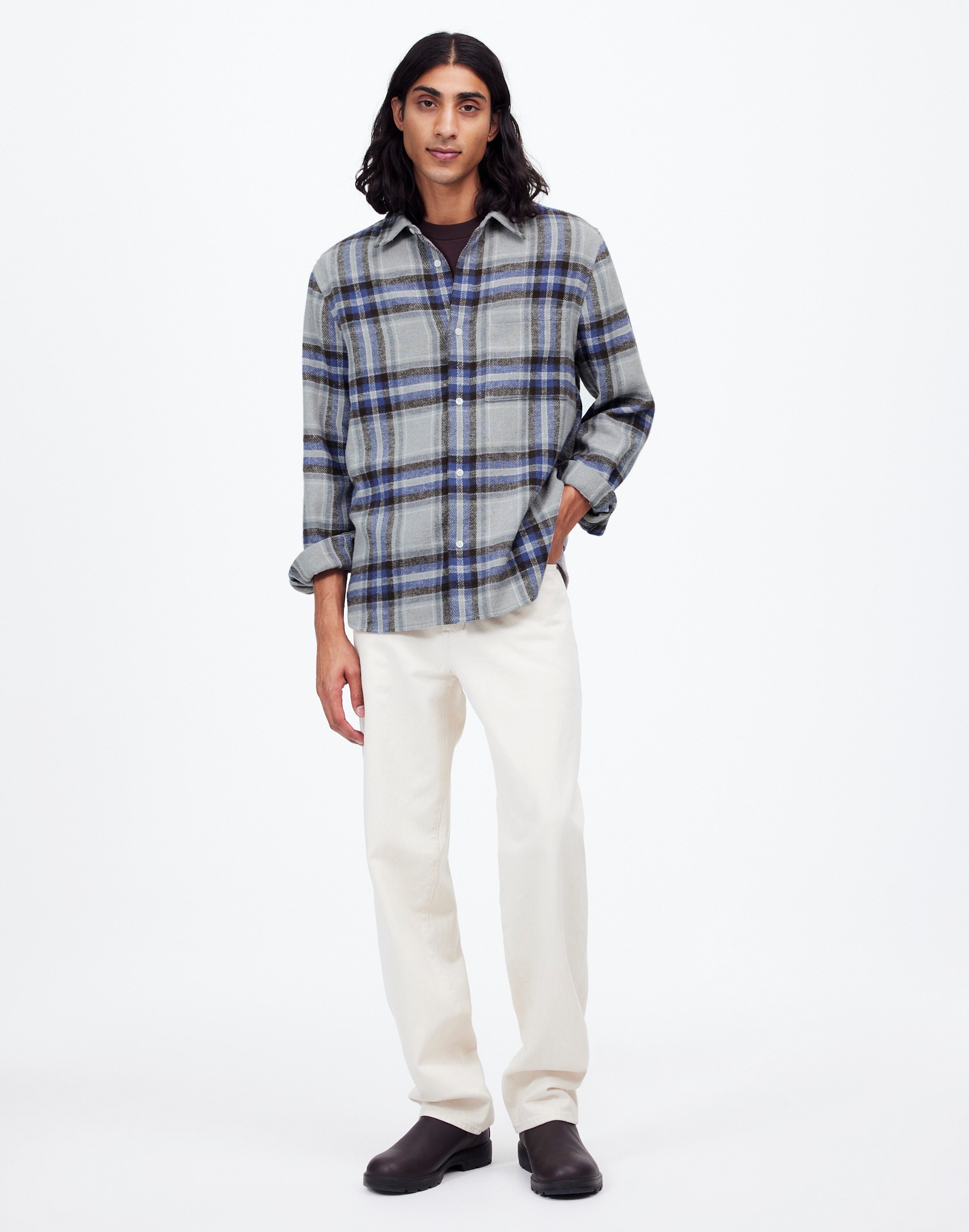 Brushed Flannel Easy Long-Sleeve Shirt | Madewell