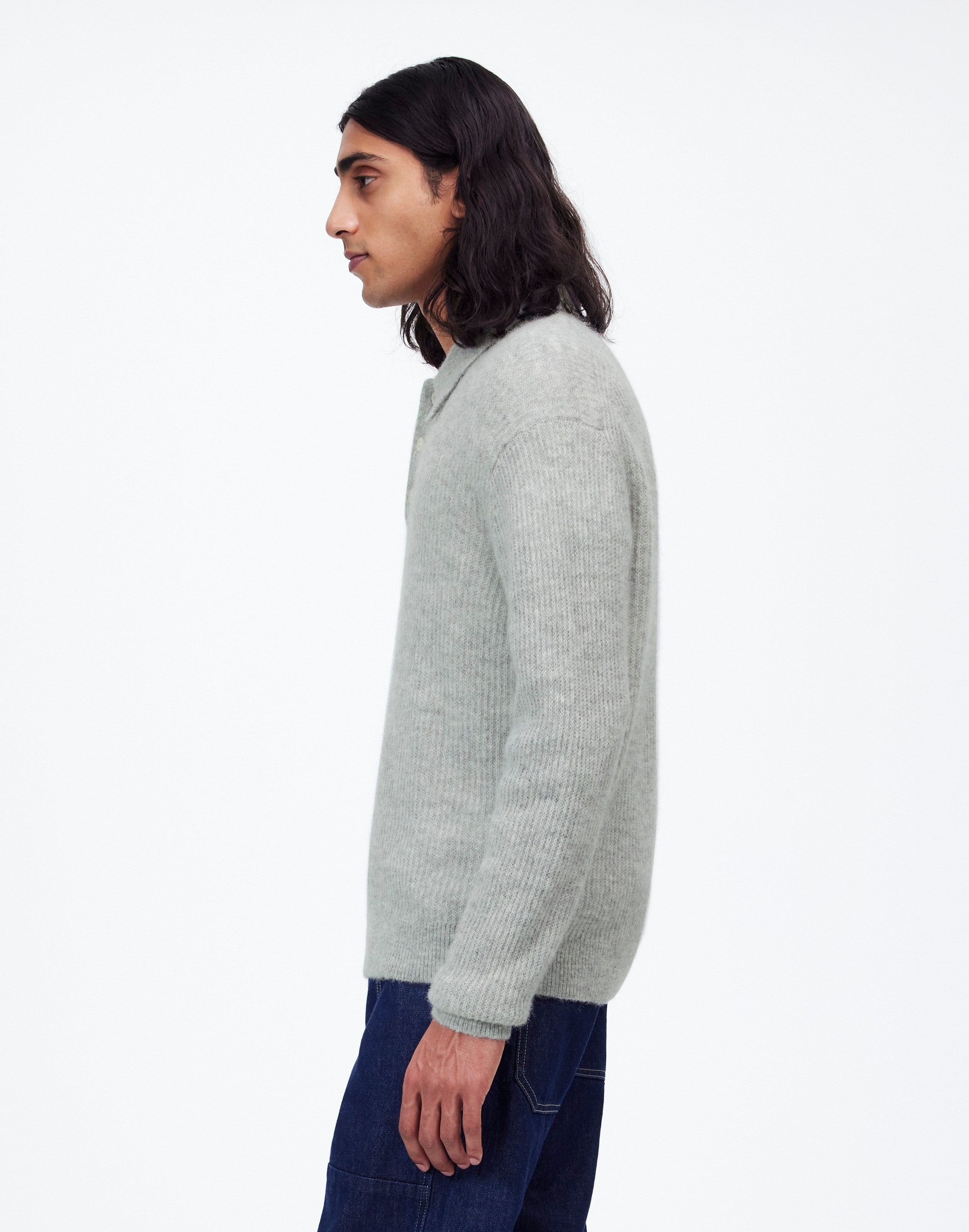 Alpaca-Blend Sweater Polo Shirt | Madewell