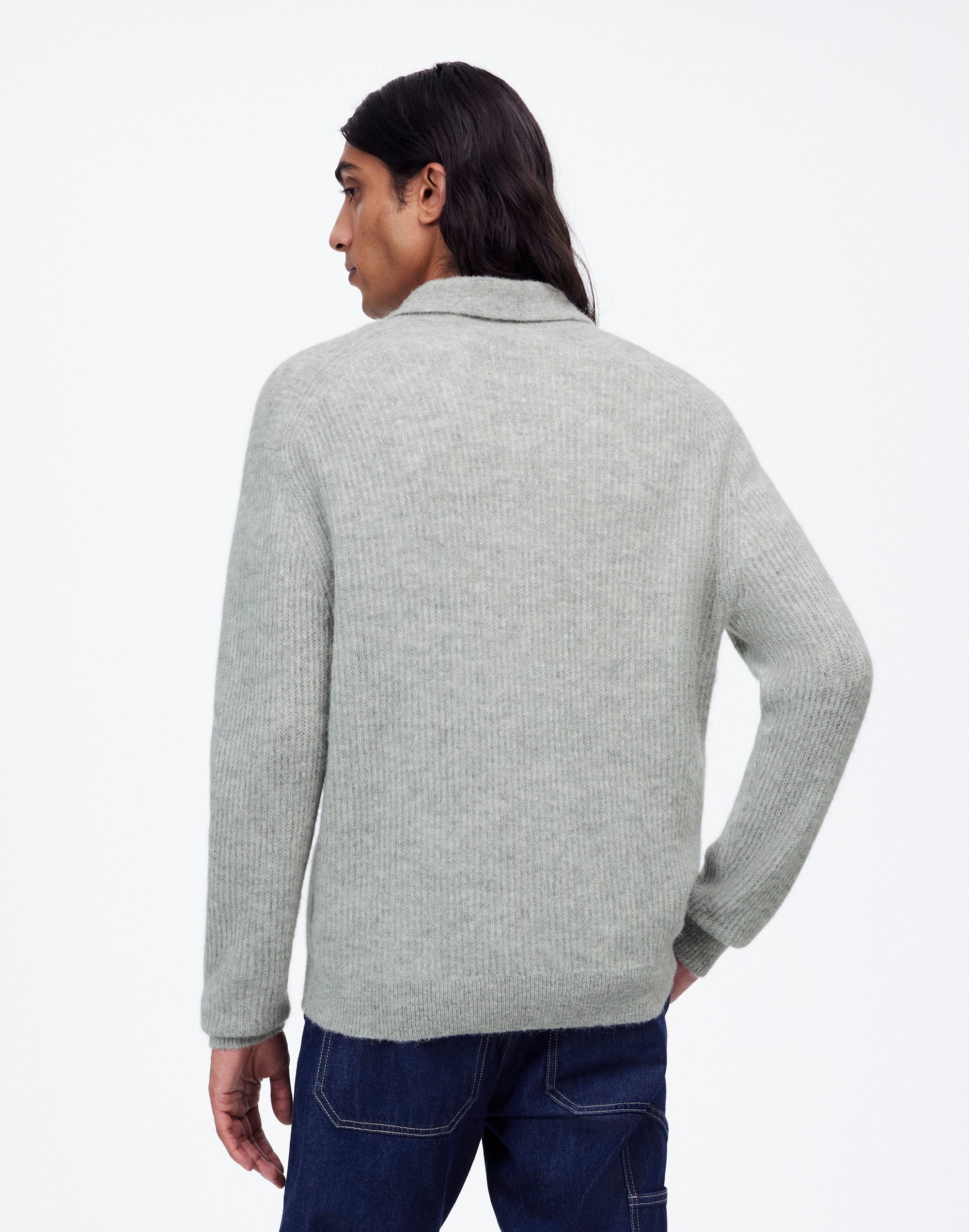 Alpaca-Blend Sweater Polo Shirt | Madewell