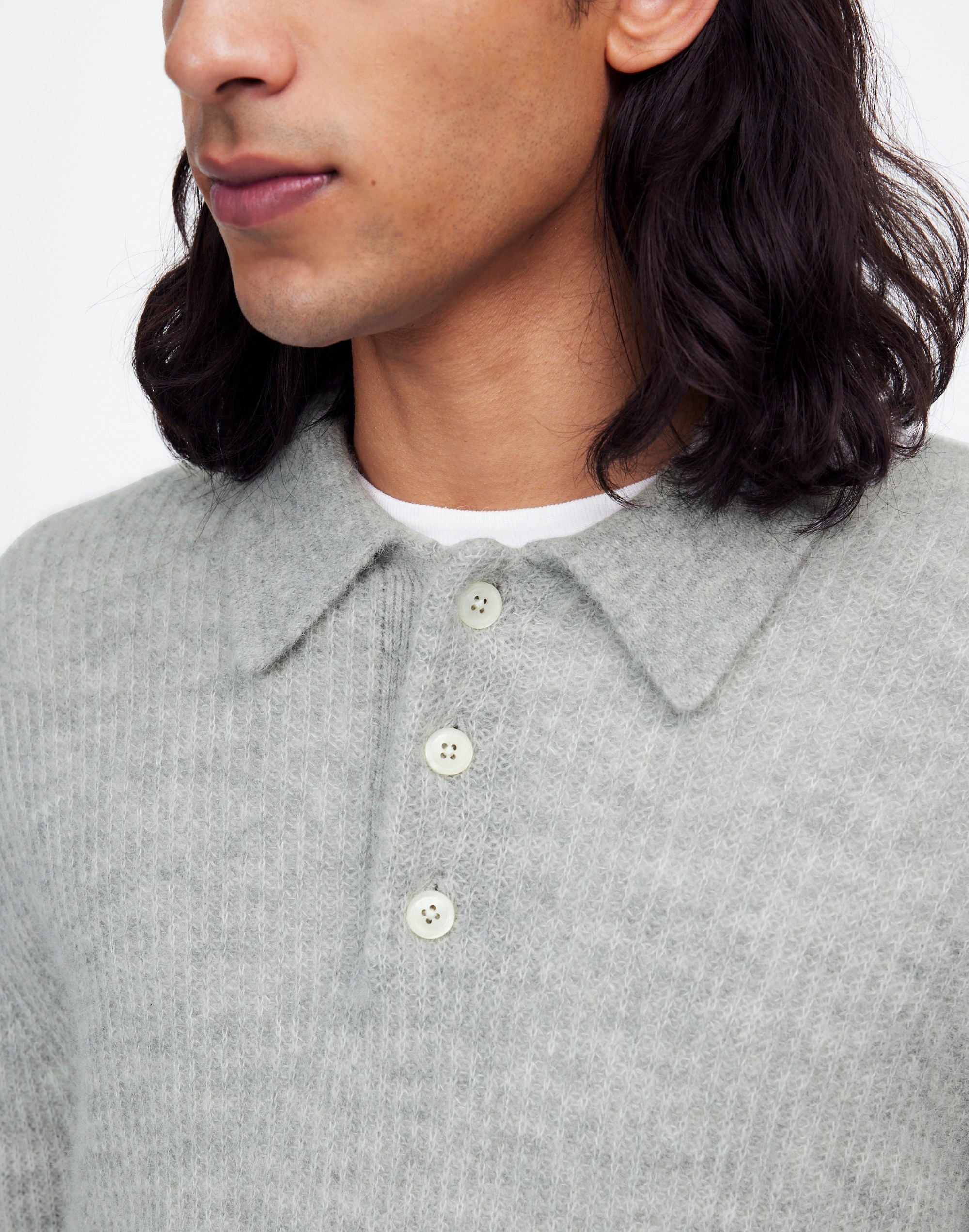 Alpaca-Blend Sweater Polo Shirt | Madewell