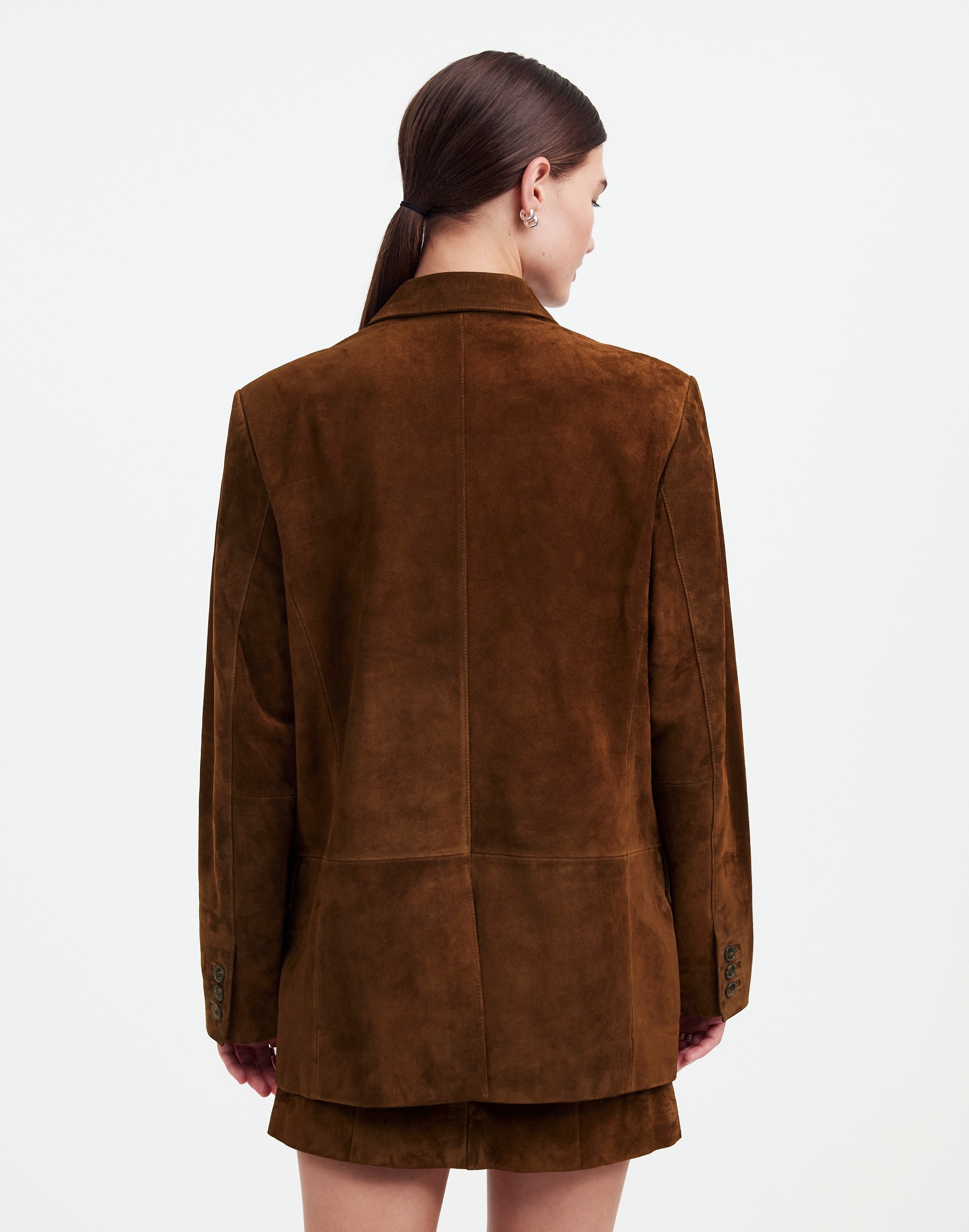 Alexa Chung for Madewell Double-Breasted Blazer Suede |