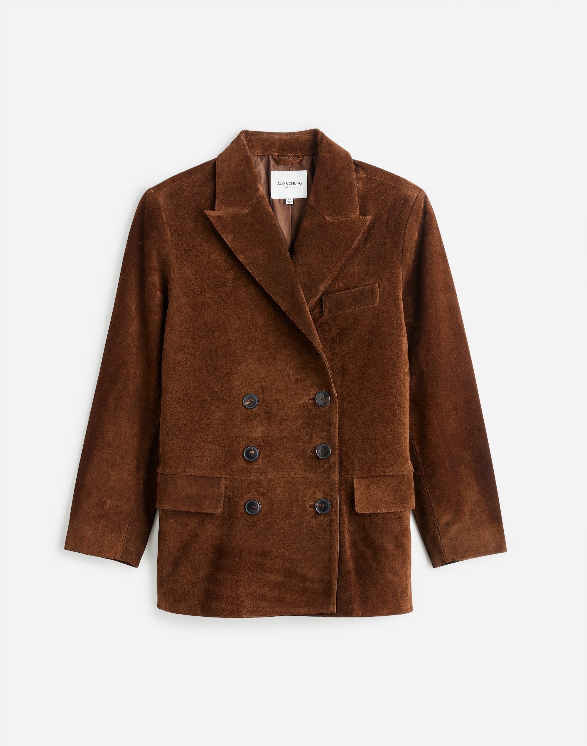 Alexa Chung for Madewell Double-Breasted Blazer Suede |