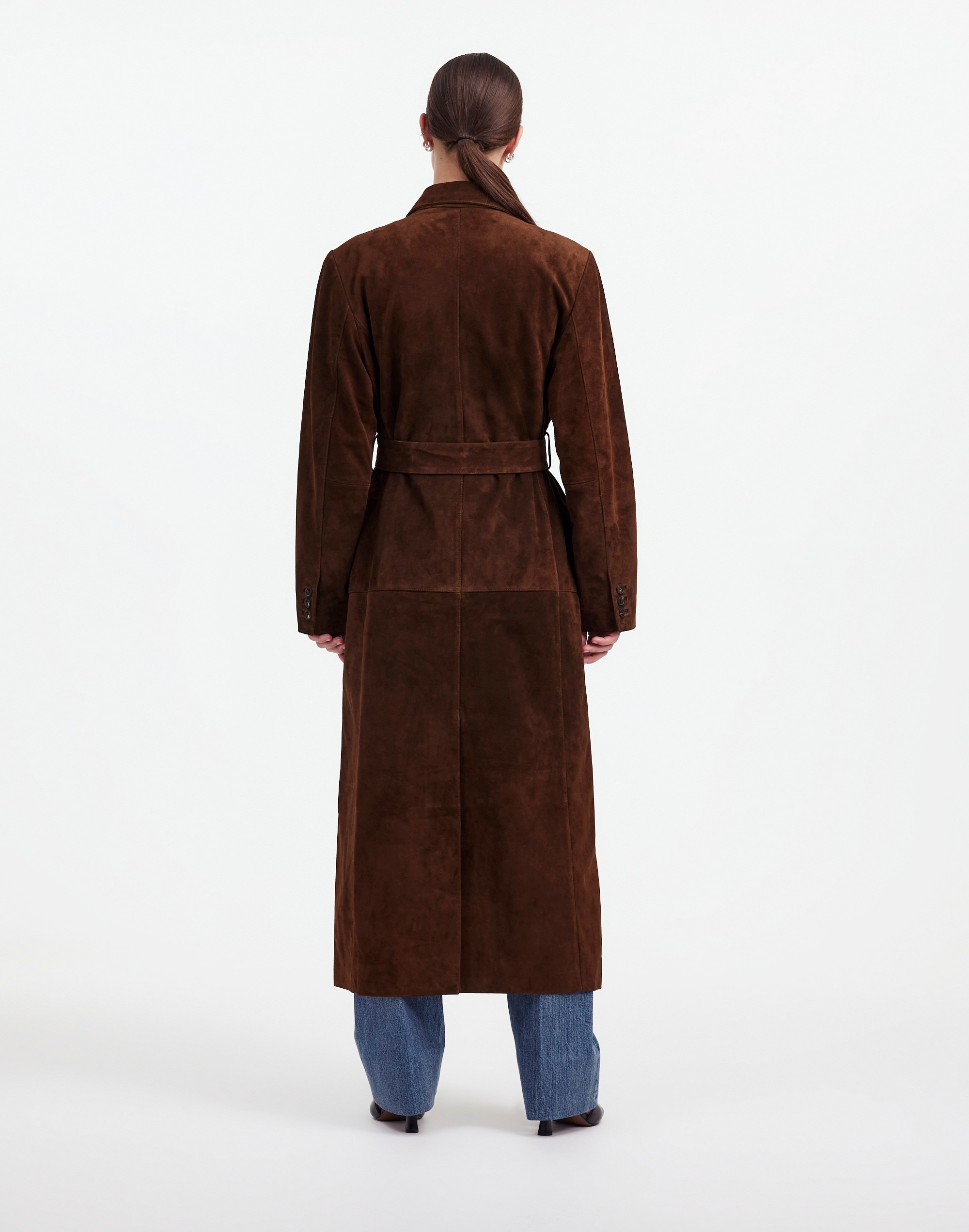 Alexa Chung for Madewell Double-Breasted Blazer Overcoat Suede |