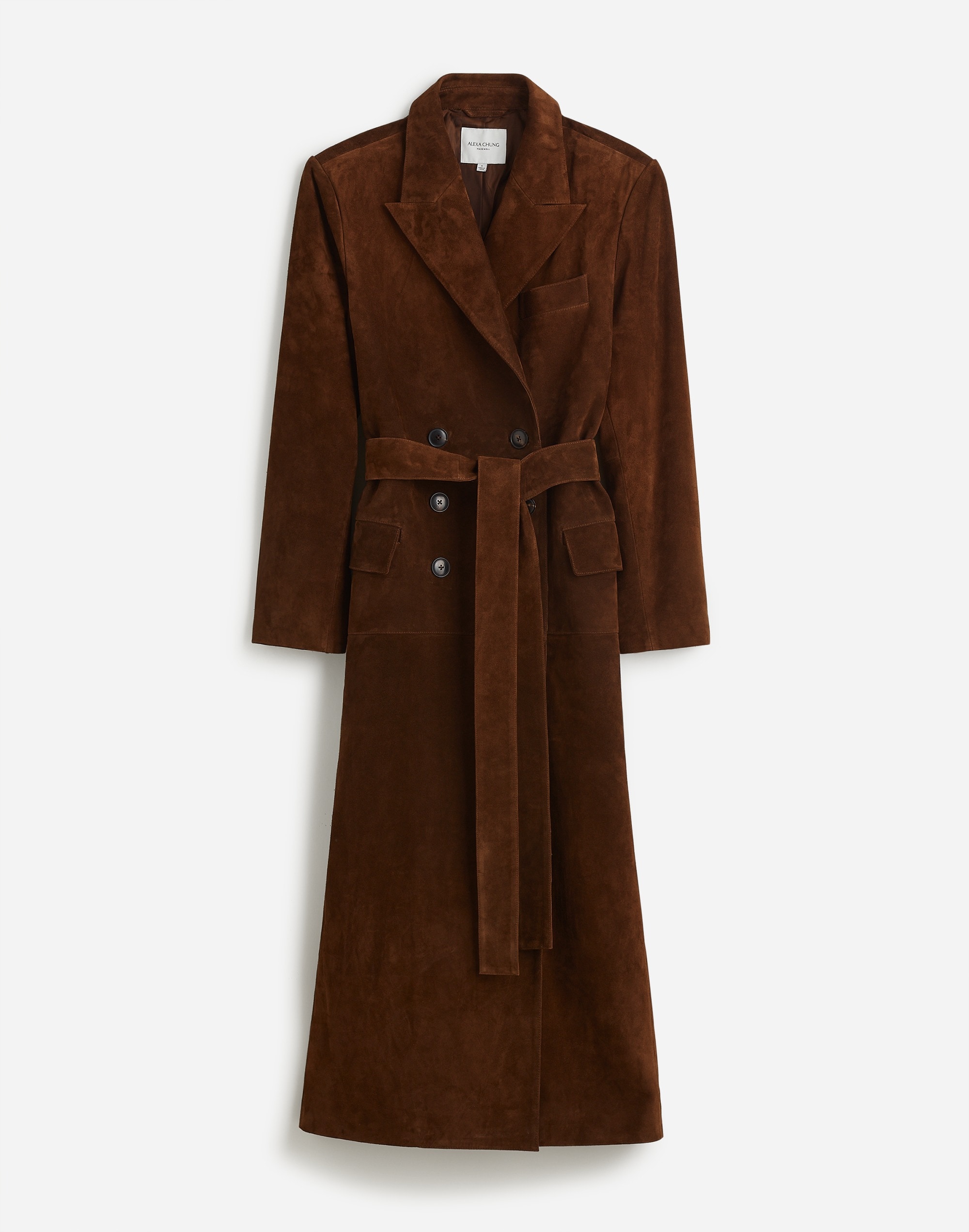 Alexa Chung for Madewell Double-Breasted Blazer Overcoat Suede |