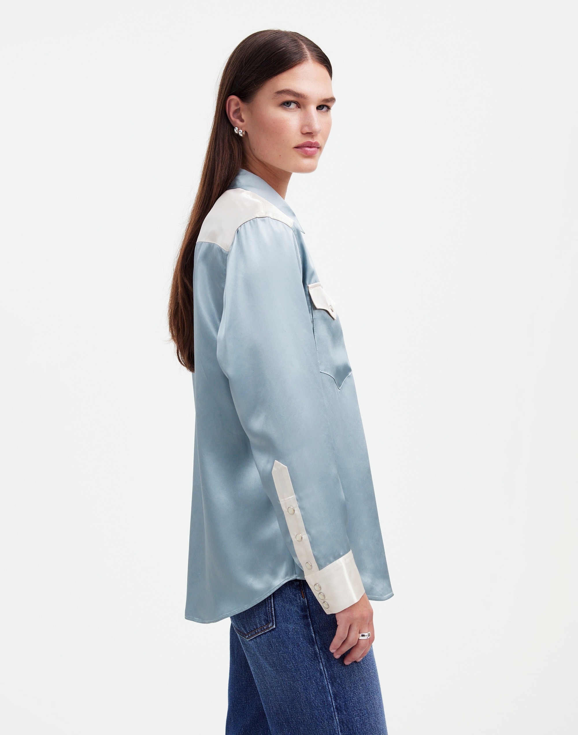 Alexa Chung for Madewell Satin Western Shirt |