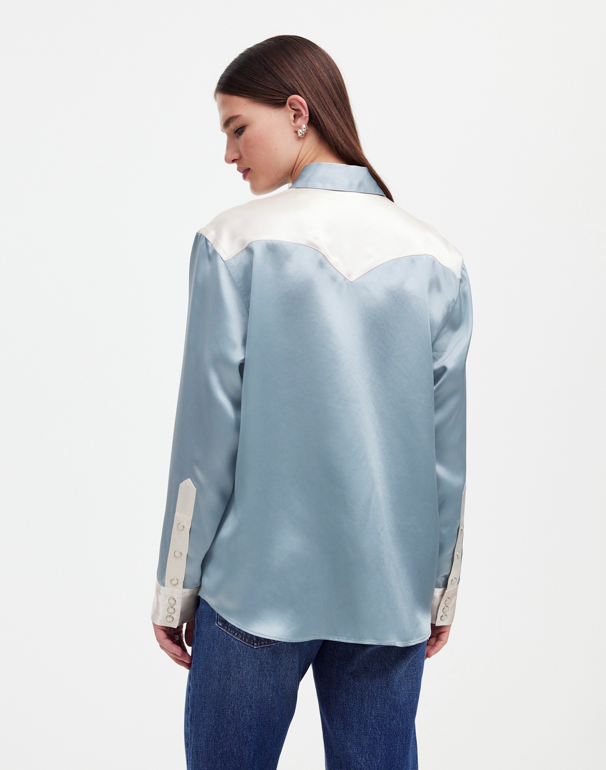 Alexa Chung for Madewell Satin Western Shirt |