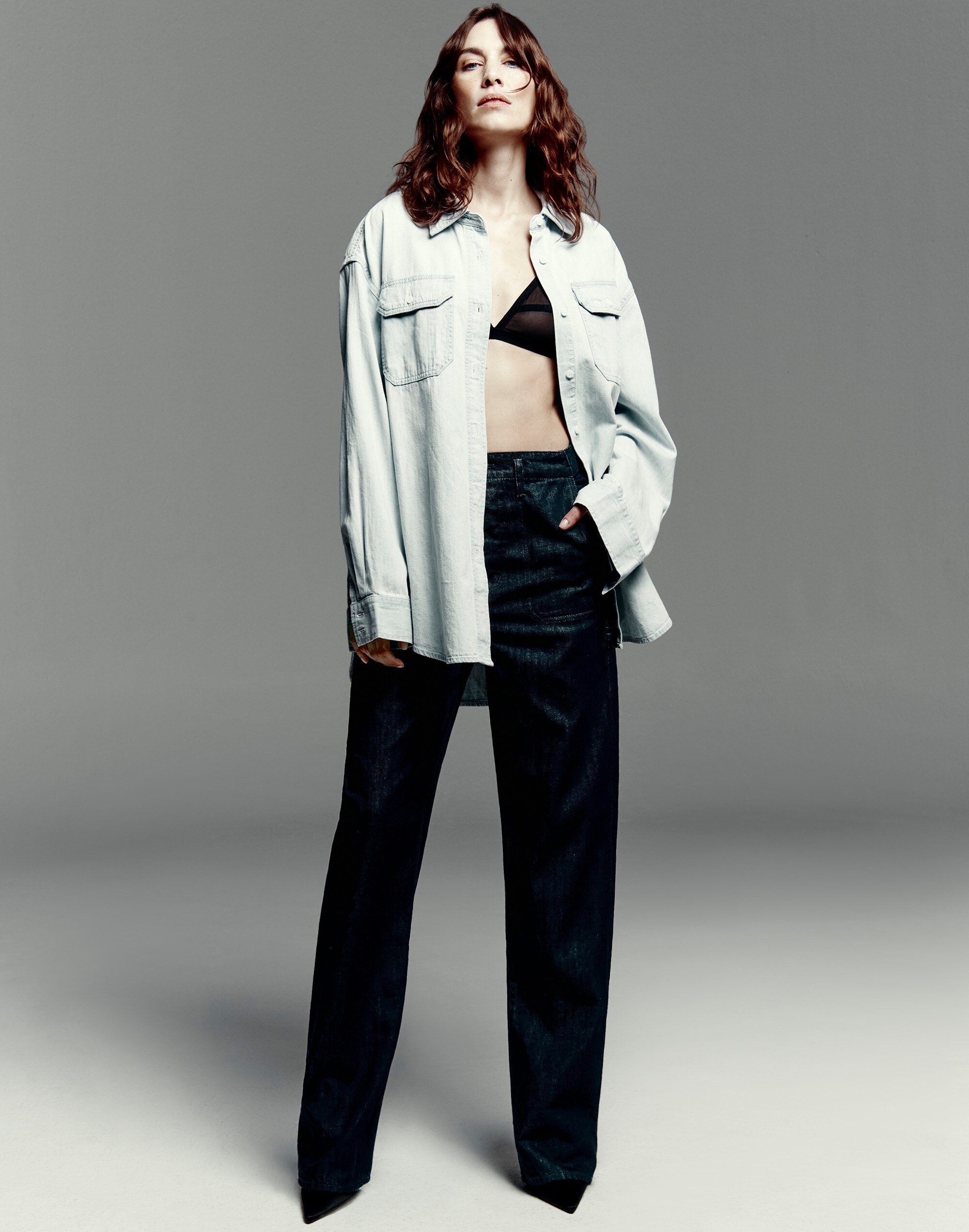 Alexa Chung for Madewell Oversized Denim Shirt Dunklin Wash |