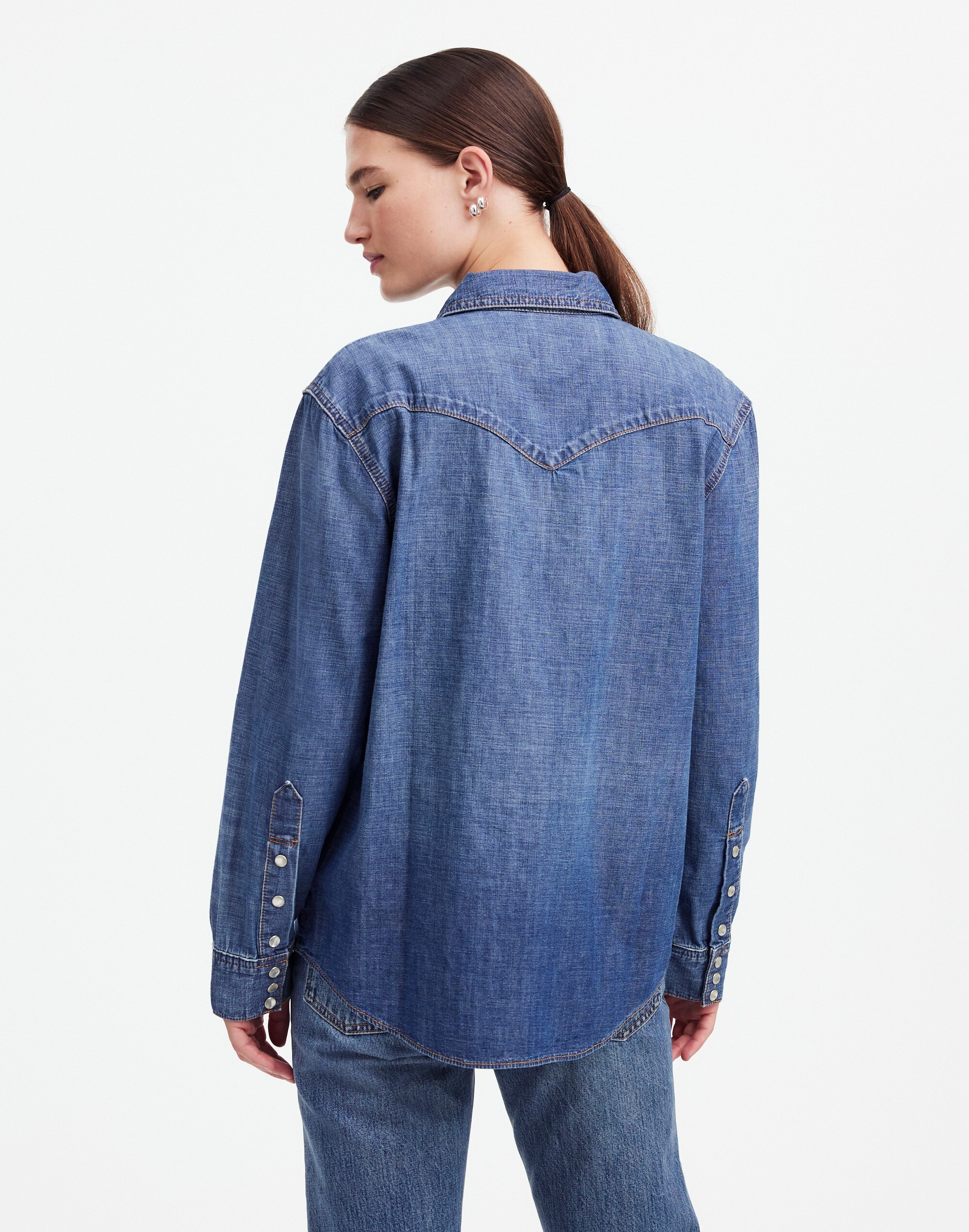 Alexa Chung for Madewell Denim Western Shirt Vintage Wash |