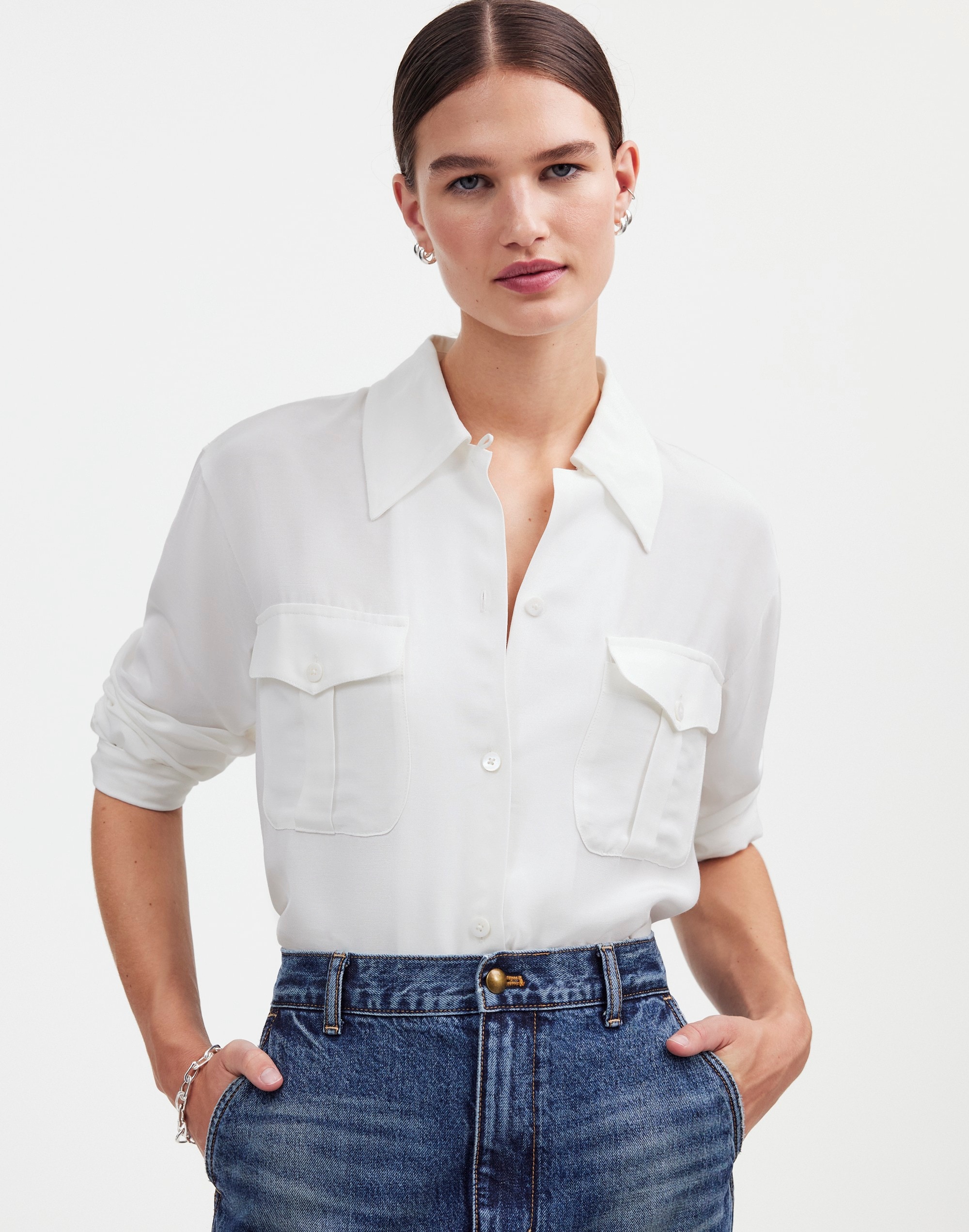 Alexa Chung for Madewell Pleat-Pocket Button-Up Shirt |