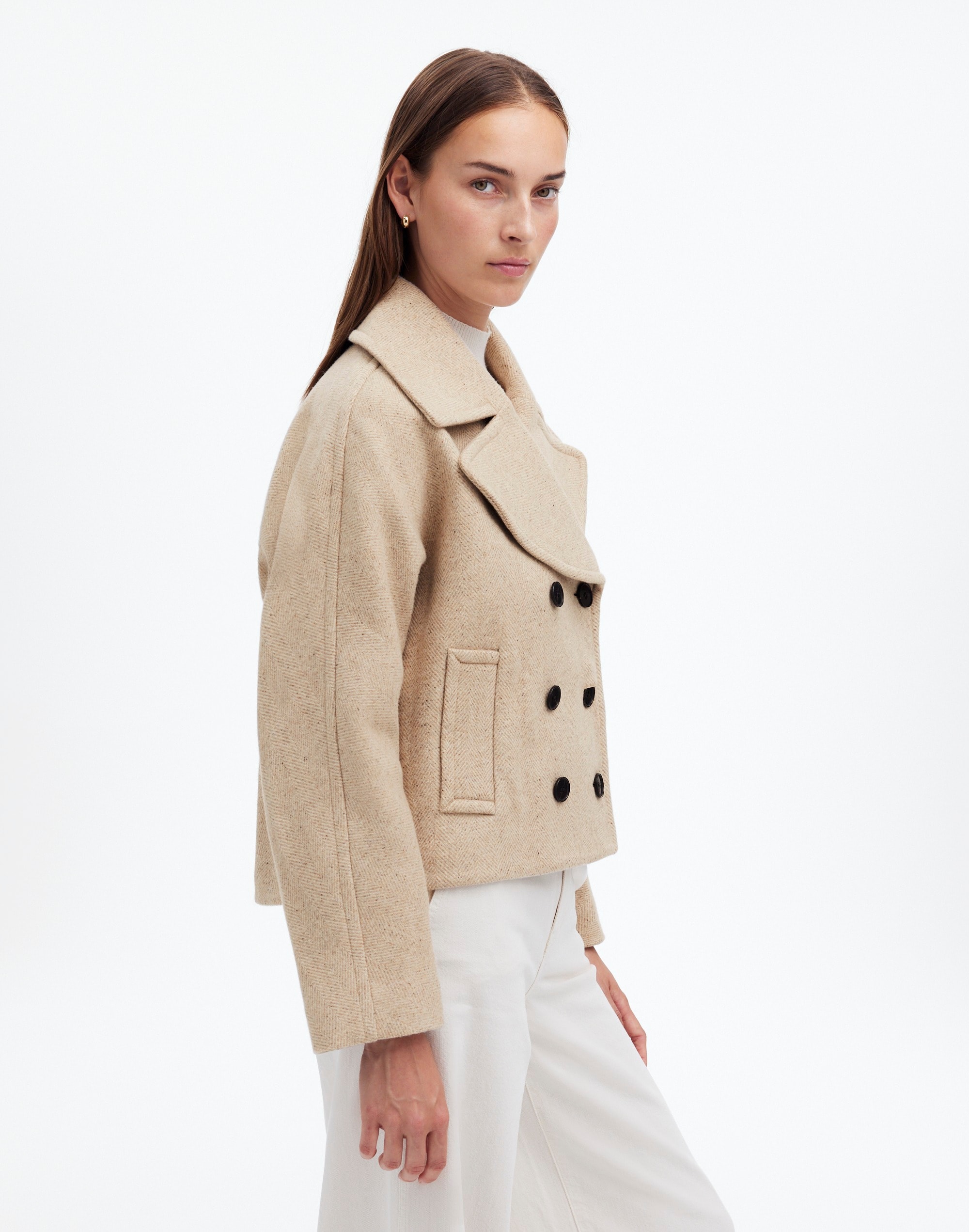 Oversized-Collar Short Peacoat | Madewell