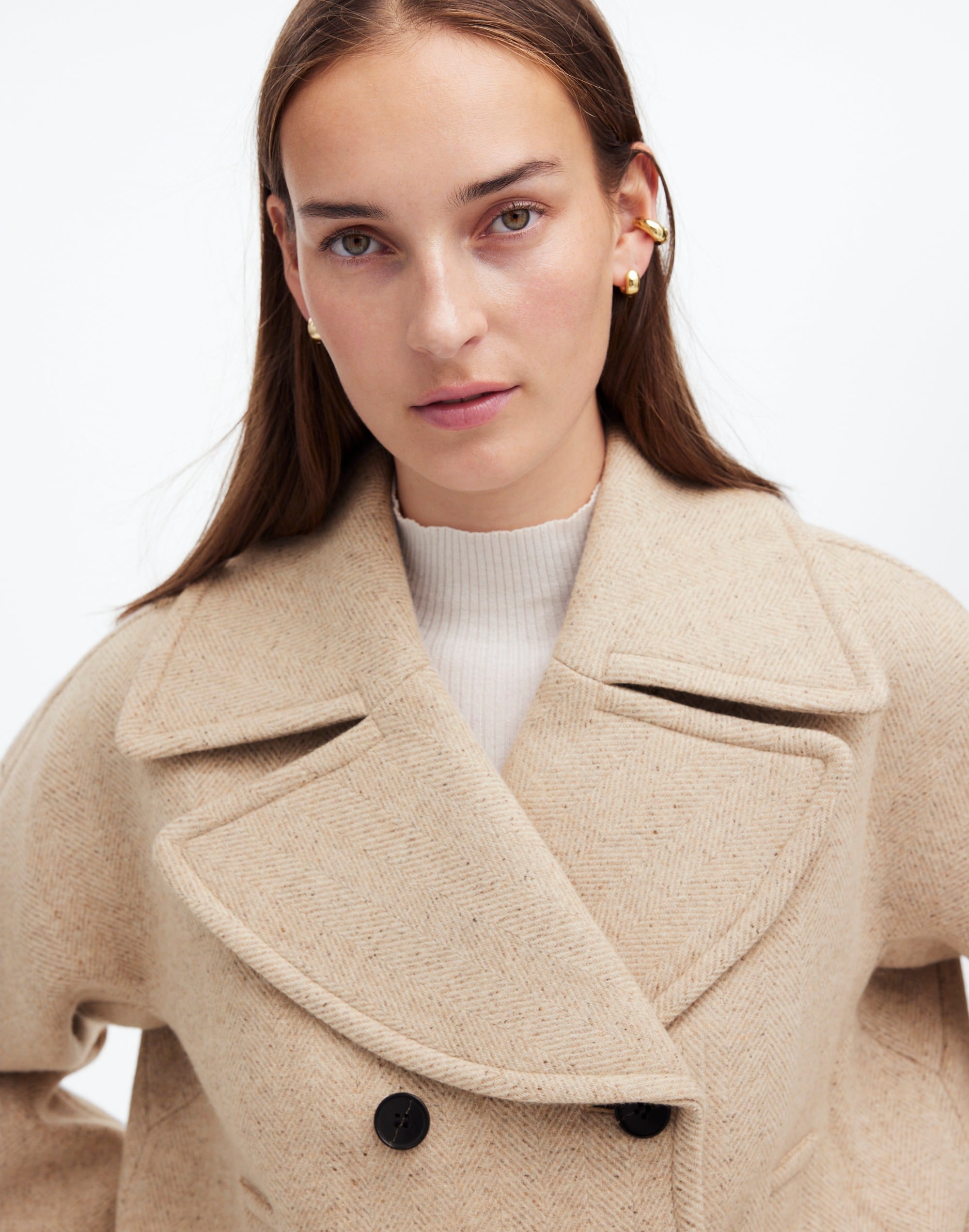 Oversized-Collar Short Peacoat | Madewell