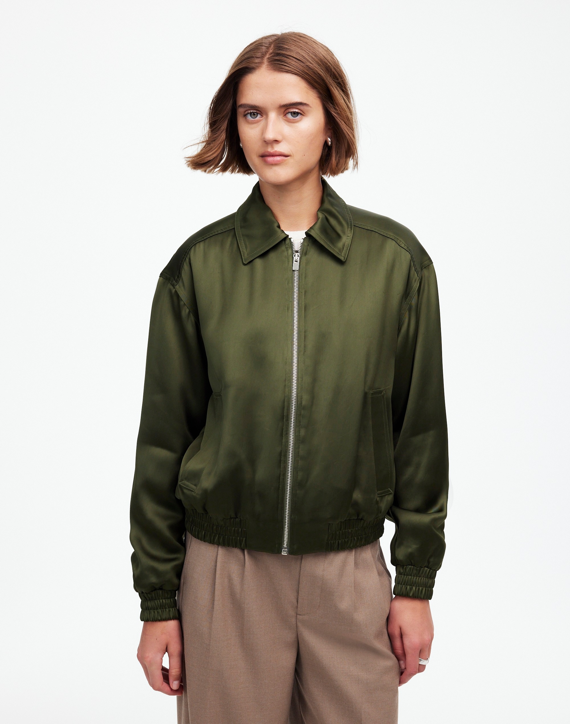 Relaxed Zip-Front Bomber Jacket | Madewell