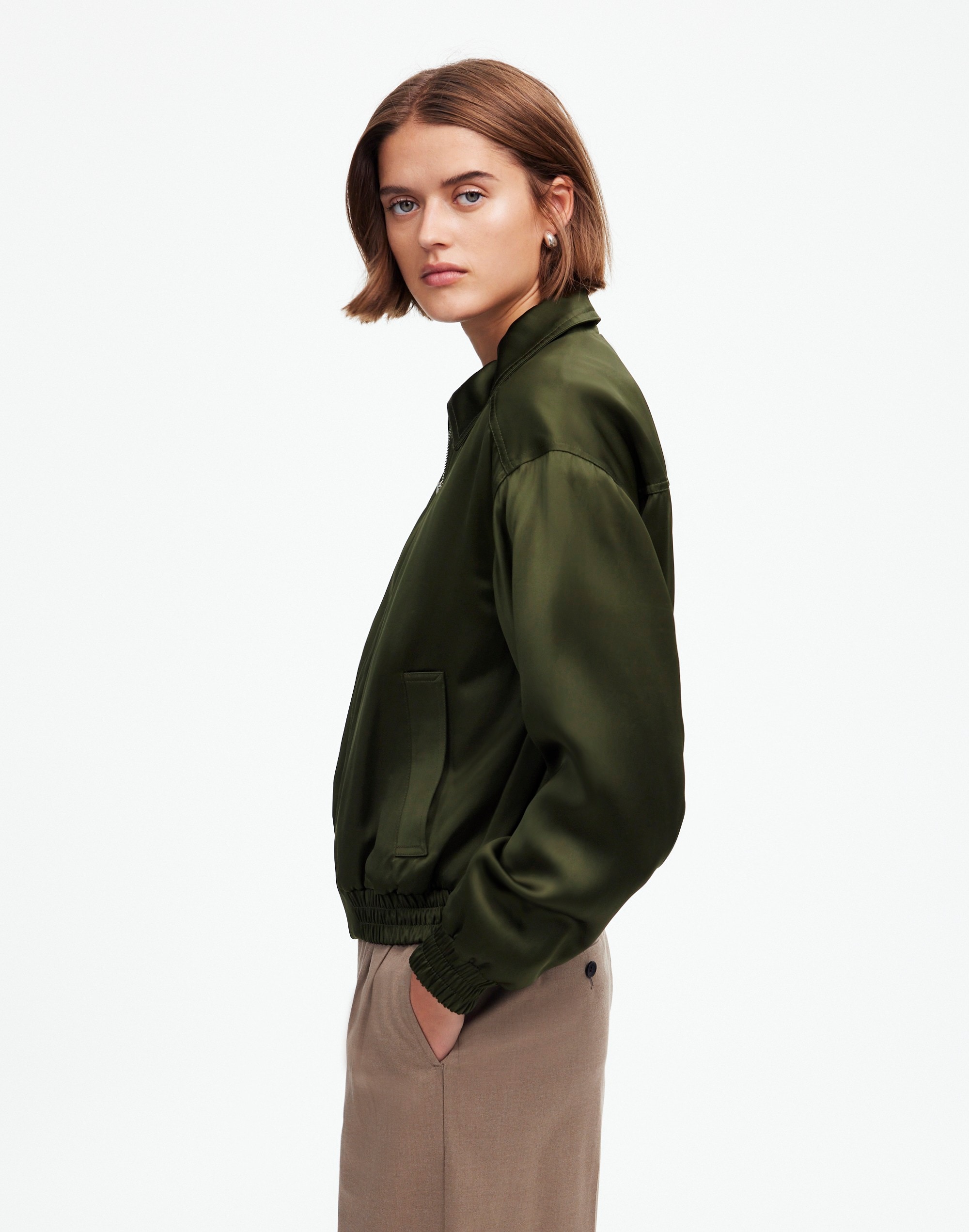 Relaxed Zip-Front Bomber Jacket | Madewell