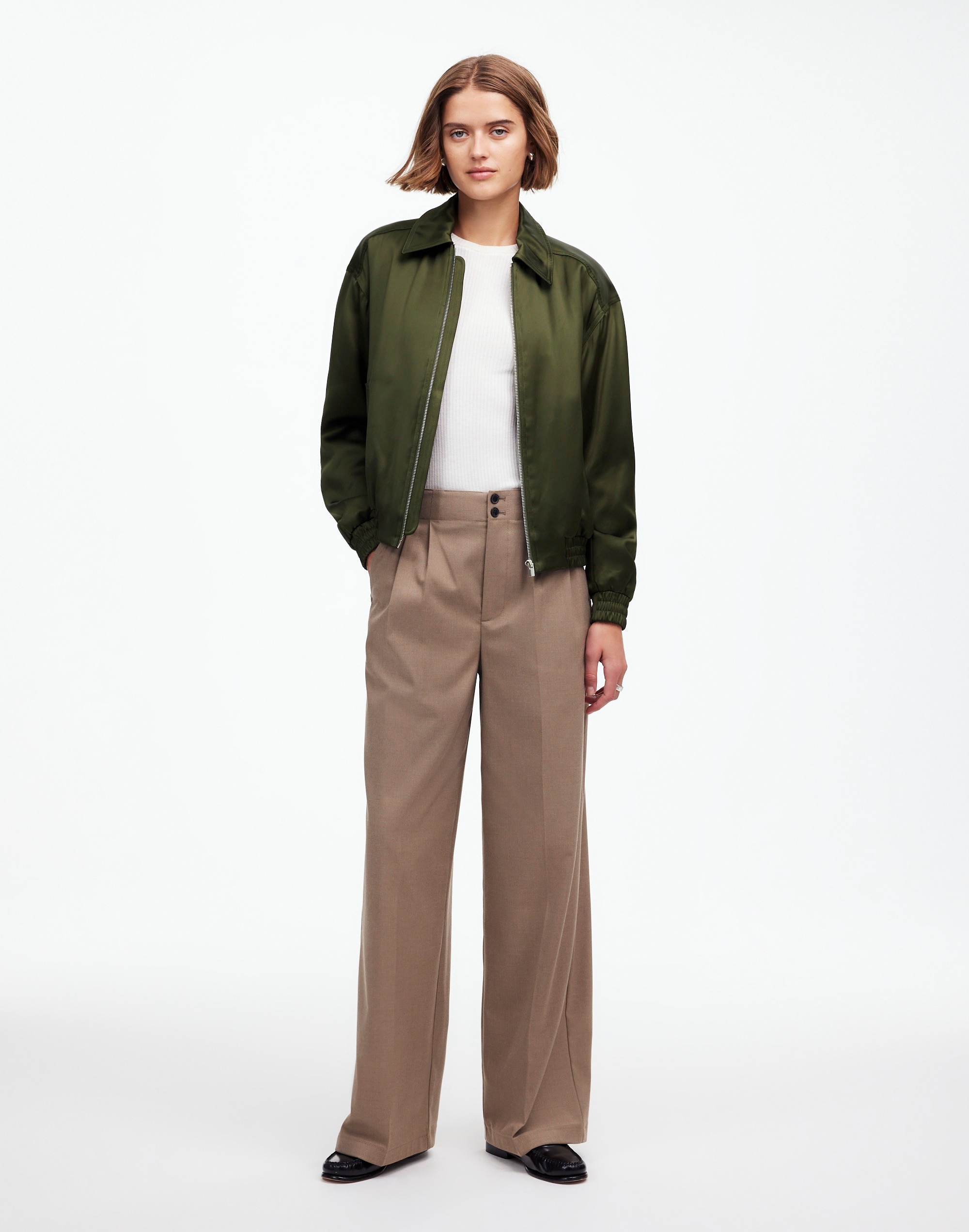 Relaxed Zip-Front Bomber Jacket | Madewell