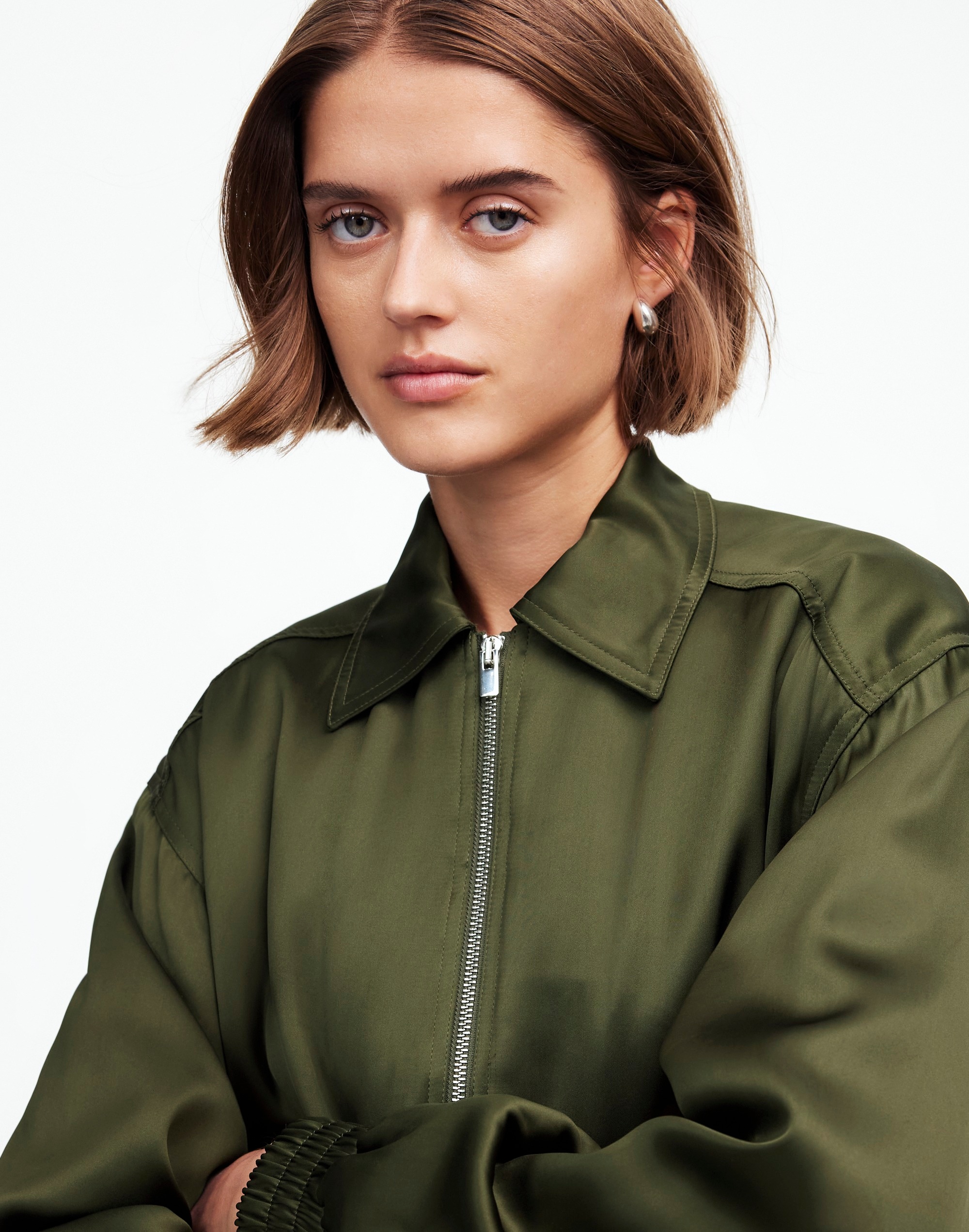 Relaxed Zip-Front Bomber Jacket | Madewell