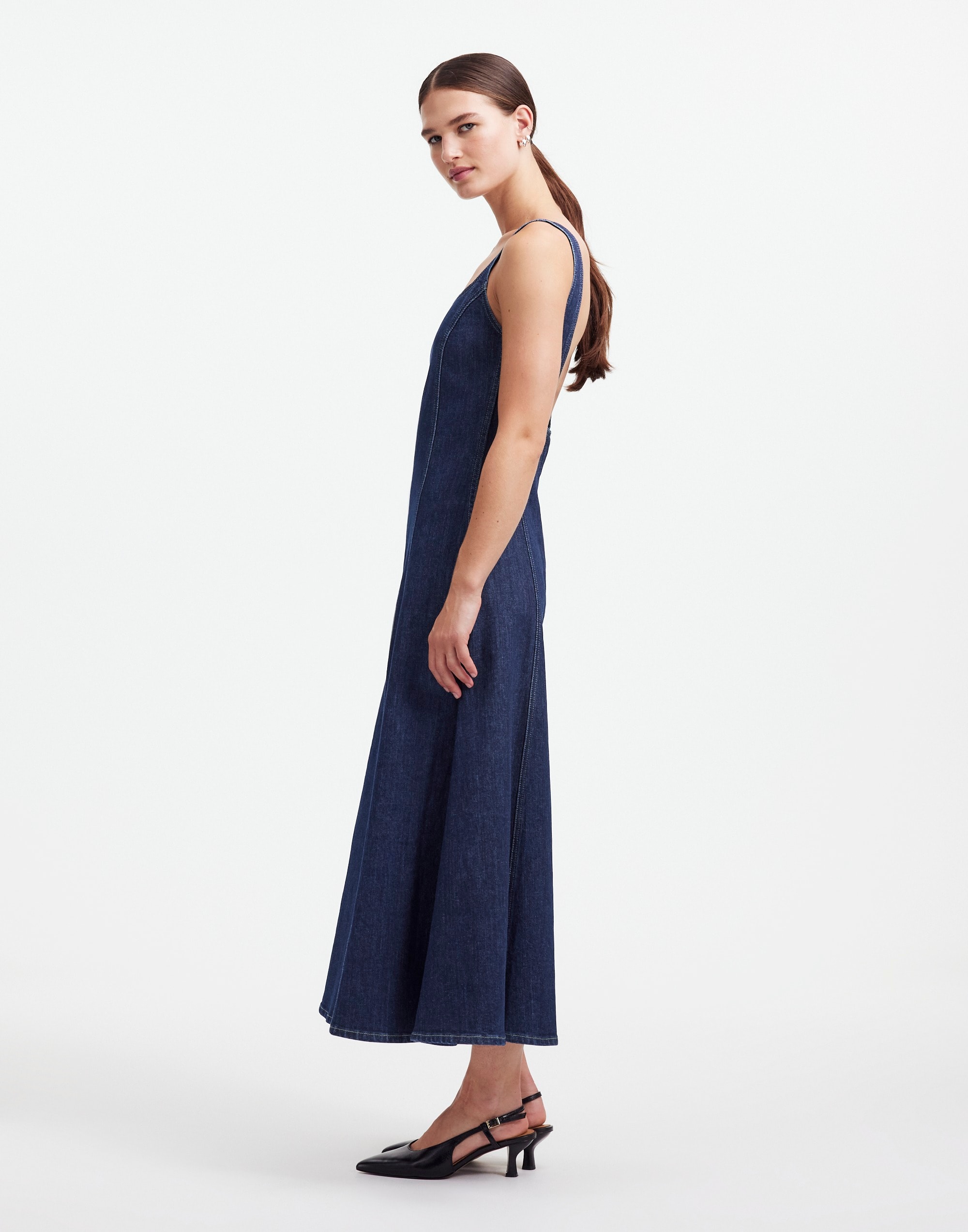 Alexa Chung for Madewell Denim Tank Midi Dress Pellson Wash |