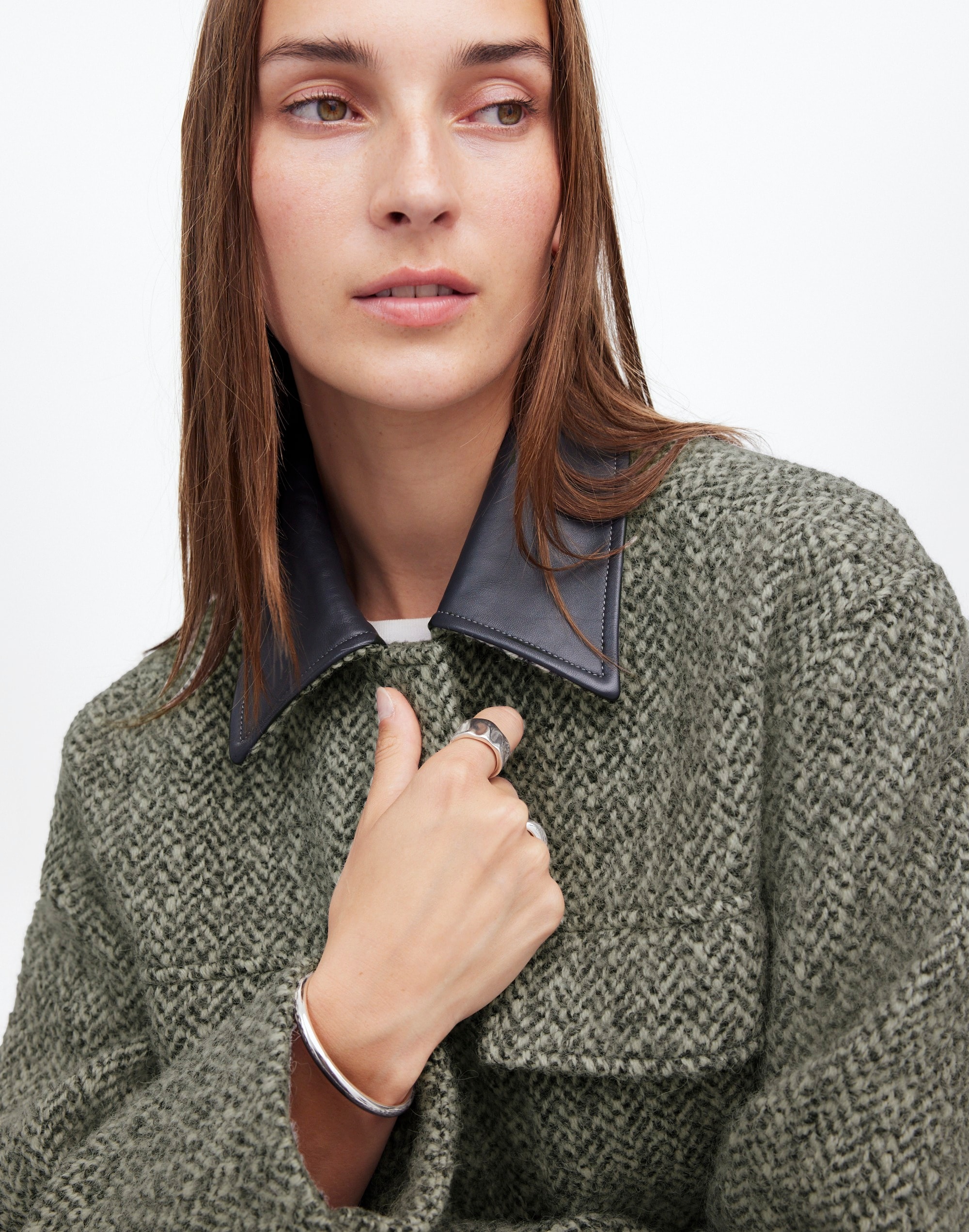 Leather Collar Flap-Pocket Field Jacket | Madewell