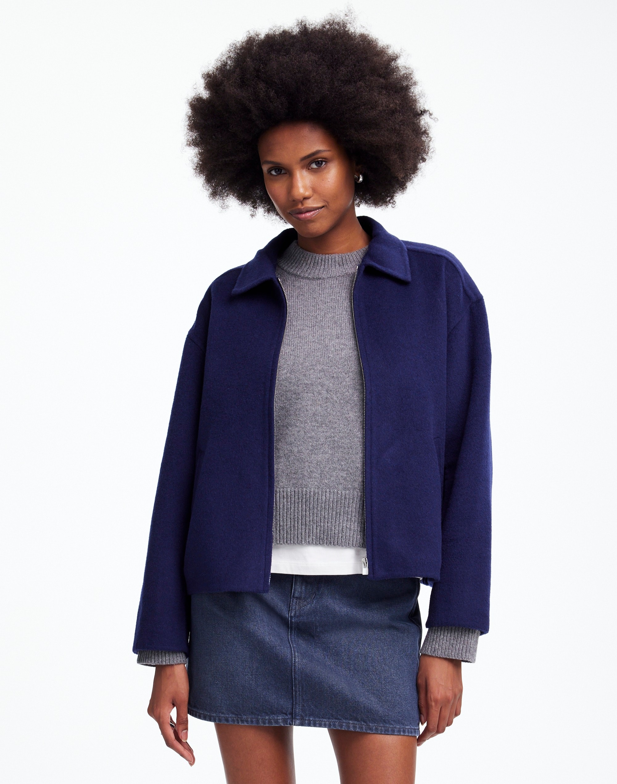 Double-Faced Rounded-Sleeve Jacket | Madewell