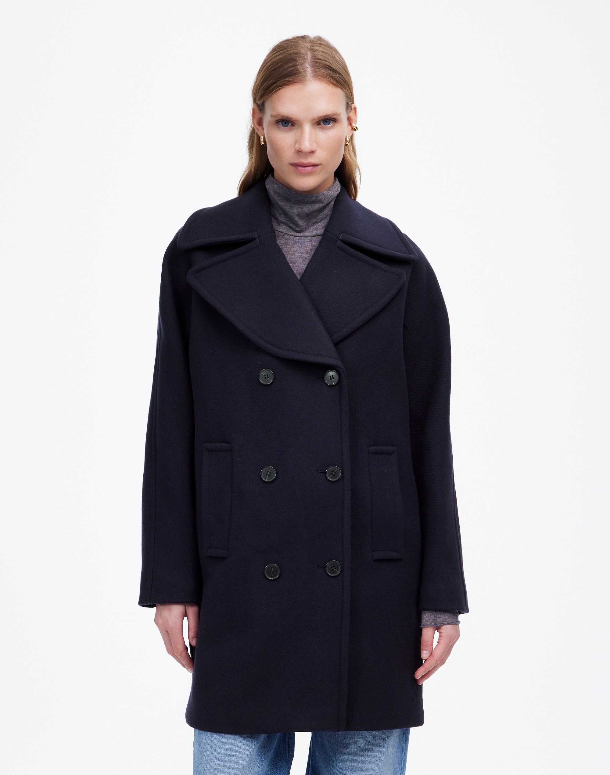 Oversized-Collar Peacoat Insuluxe Fabric | Madewell