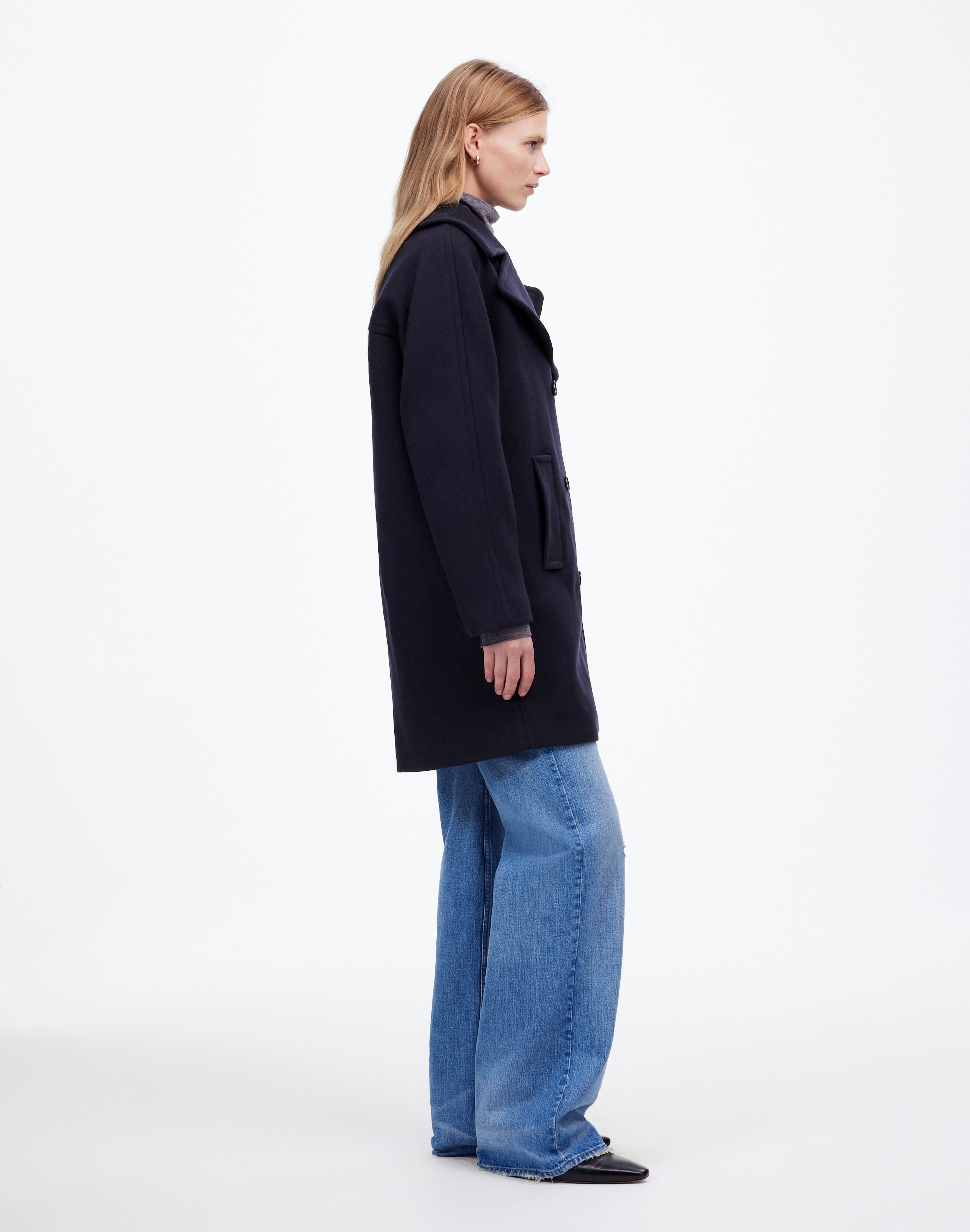 Oversized-Collar Peacoat Insuluxe Fabric | Madewell