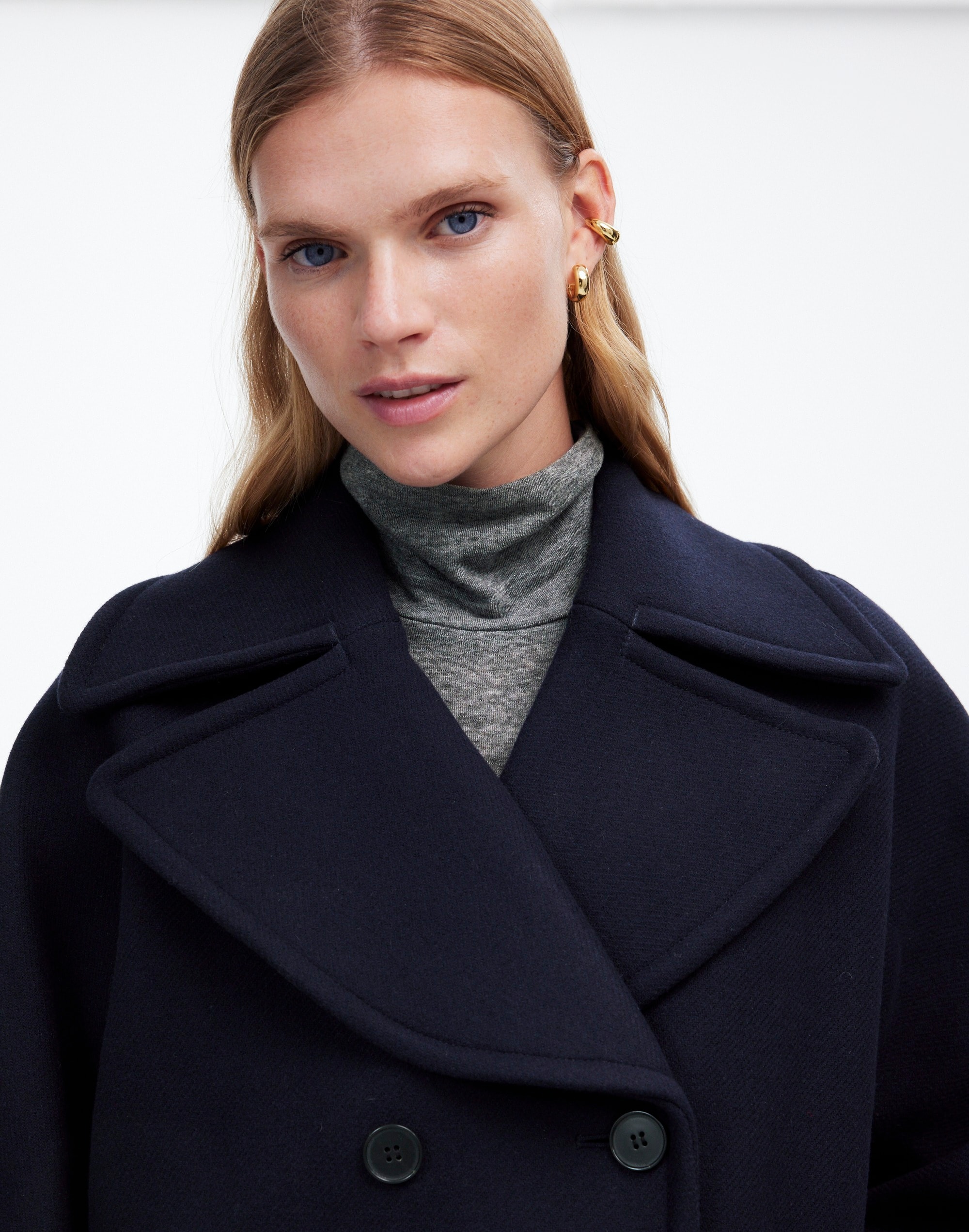 Oversized-Collar Peacoat Insuluxe Fabric | Madewell