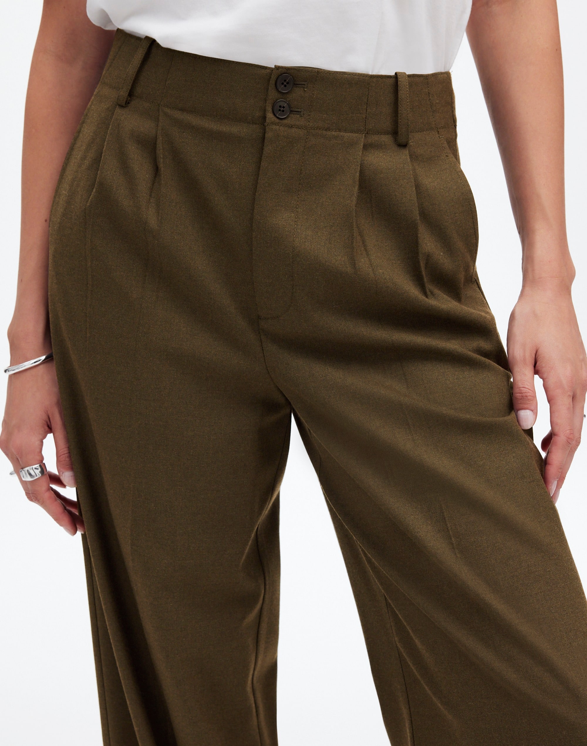 The Harlow Wide-Leg Trouser Brushed Twill | Madewell