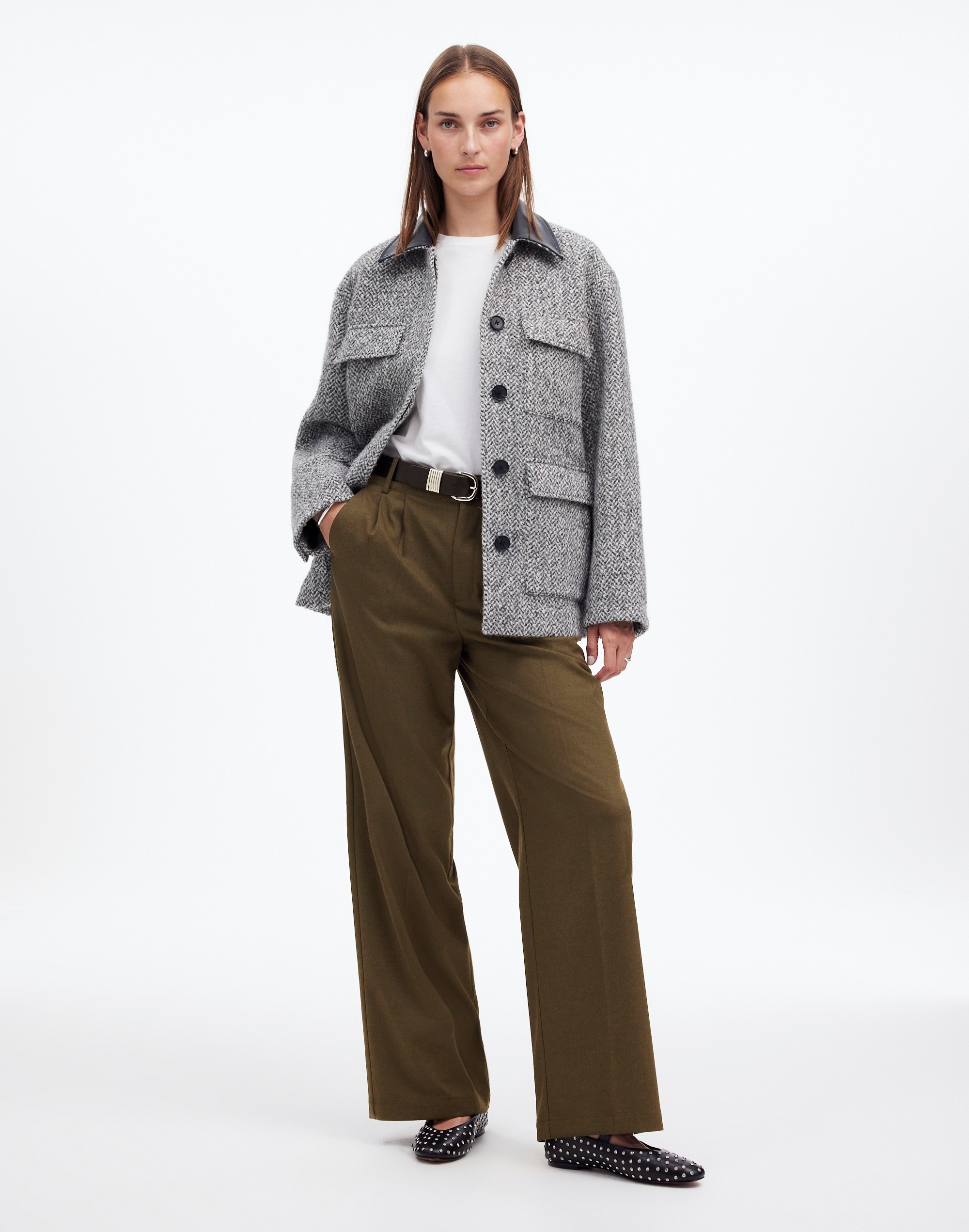 The Harlow Wide-Leg Pant Flannel | Madewell