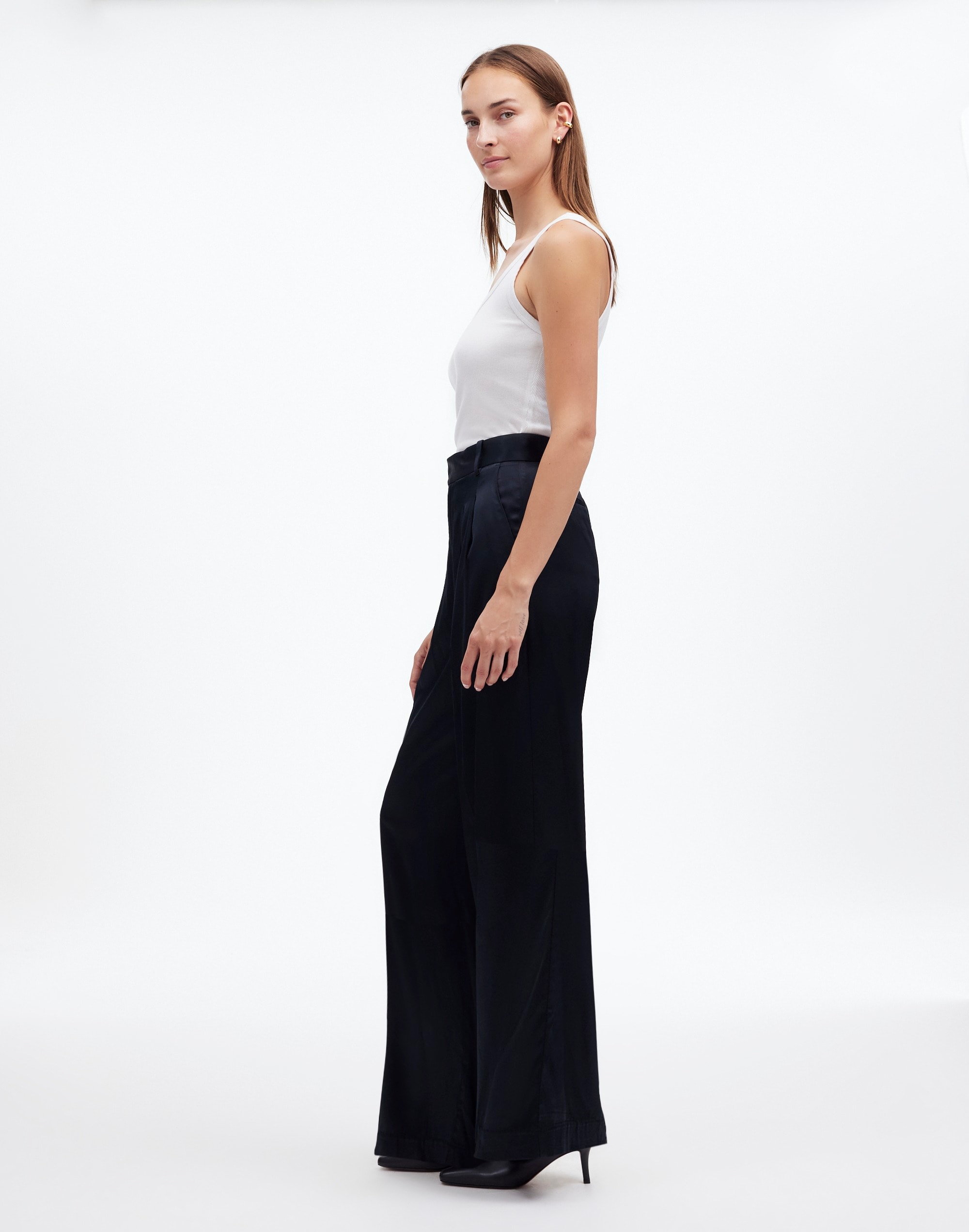 The Harlow Superwide-Leg Stretch Satin | Madewell