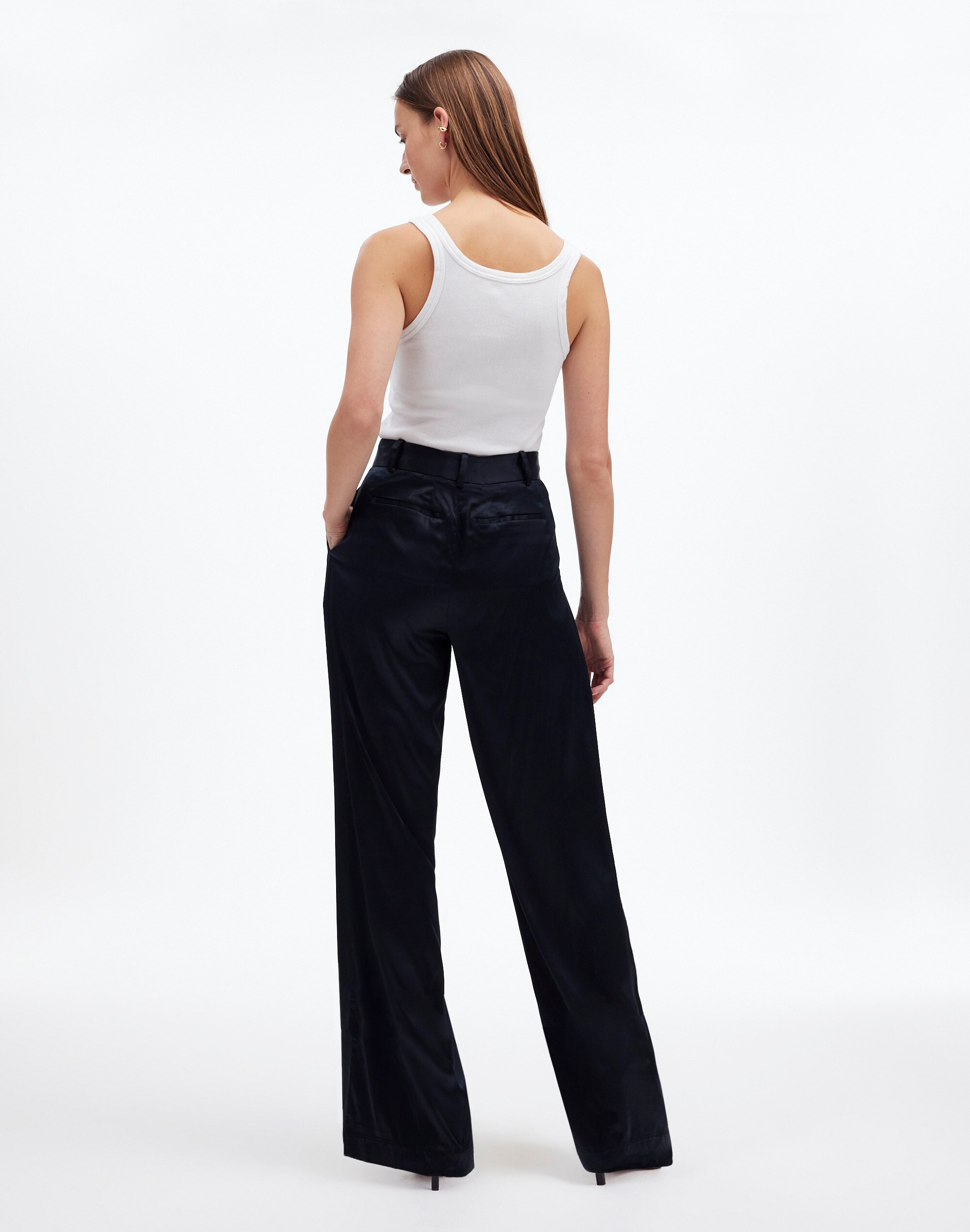 The Harlow Superwide-Leg Stretch Satin | Madewell