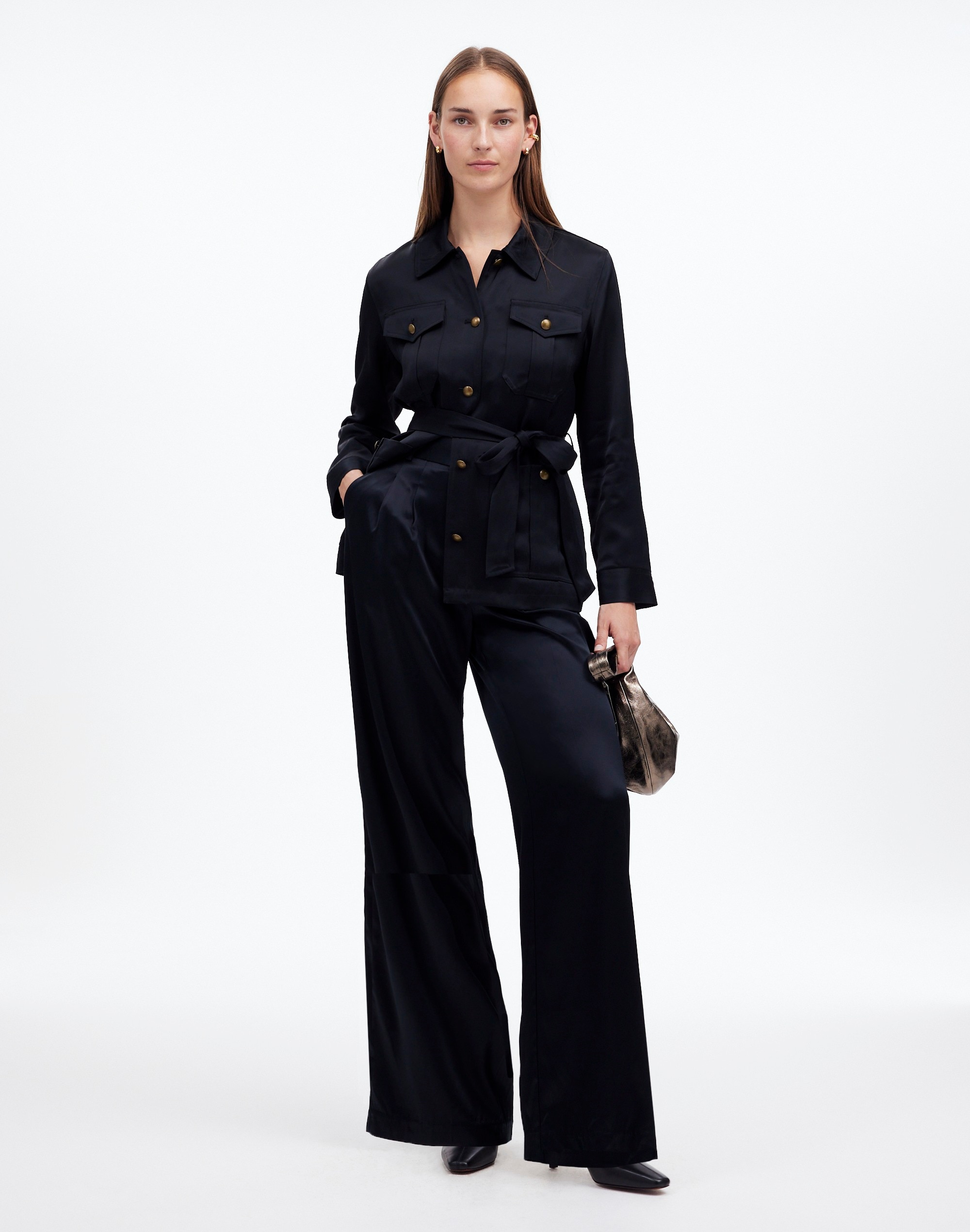 The Harlow Superwide-Leg Stretch Satin | Madewell