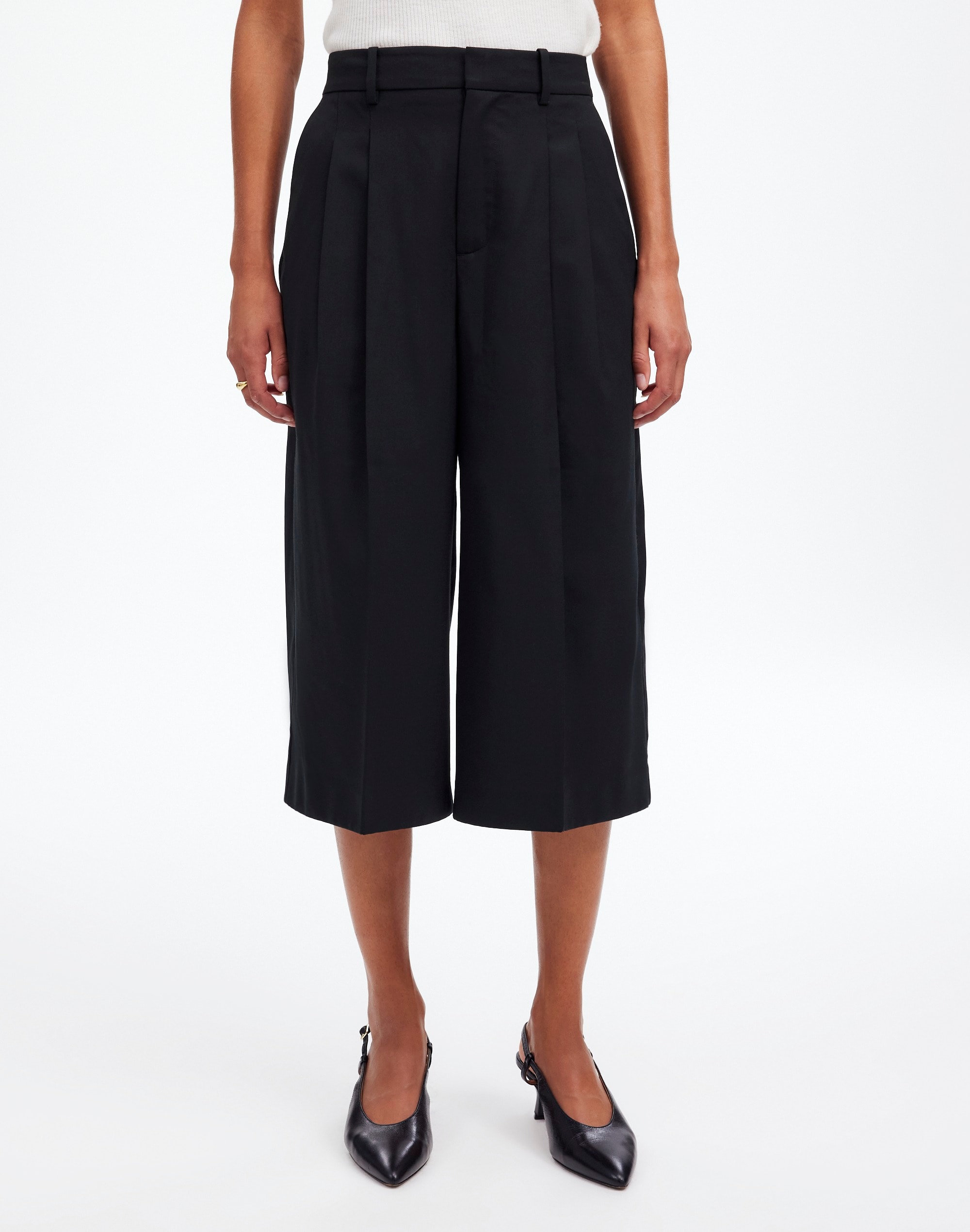 The Petite Harlow Superwide-Leg Culotte Wool | Madewell