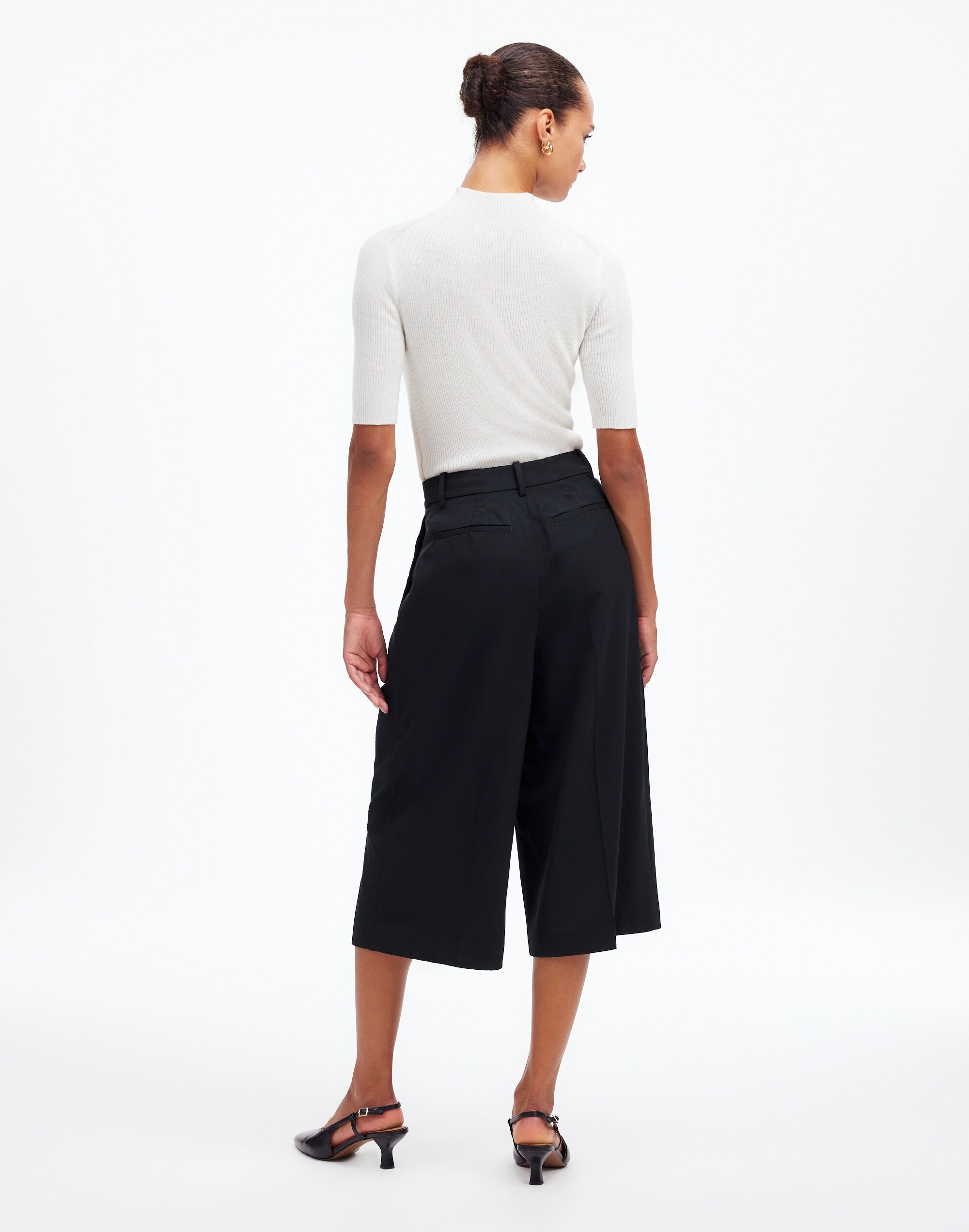 The Petite Harlow Superwide-Leg Culotte Wool | Madewell