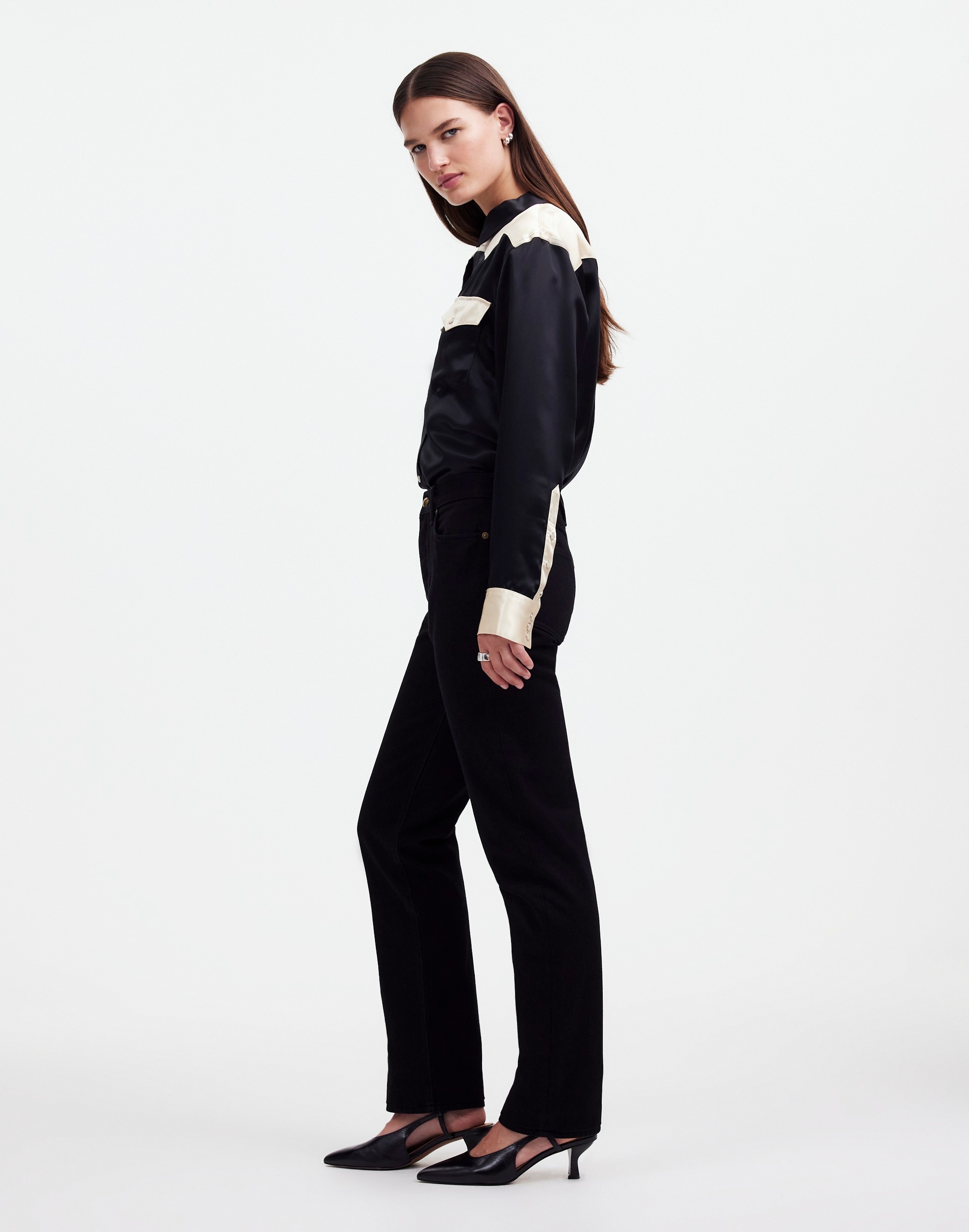 Alexa Chung for Madewell High-Rise Straight Jean Outridge Wash |