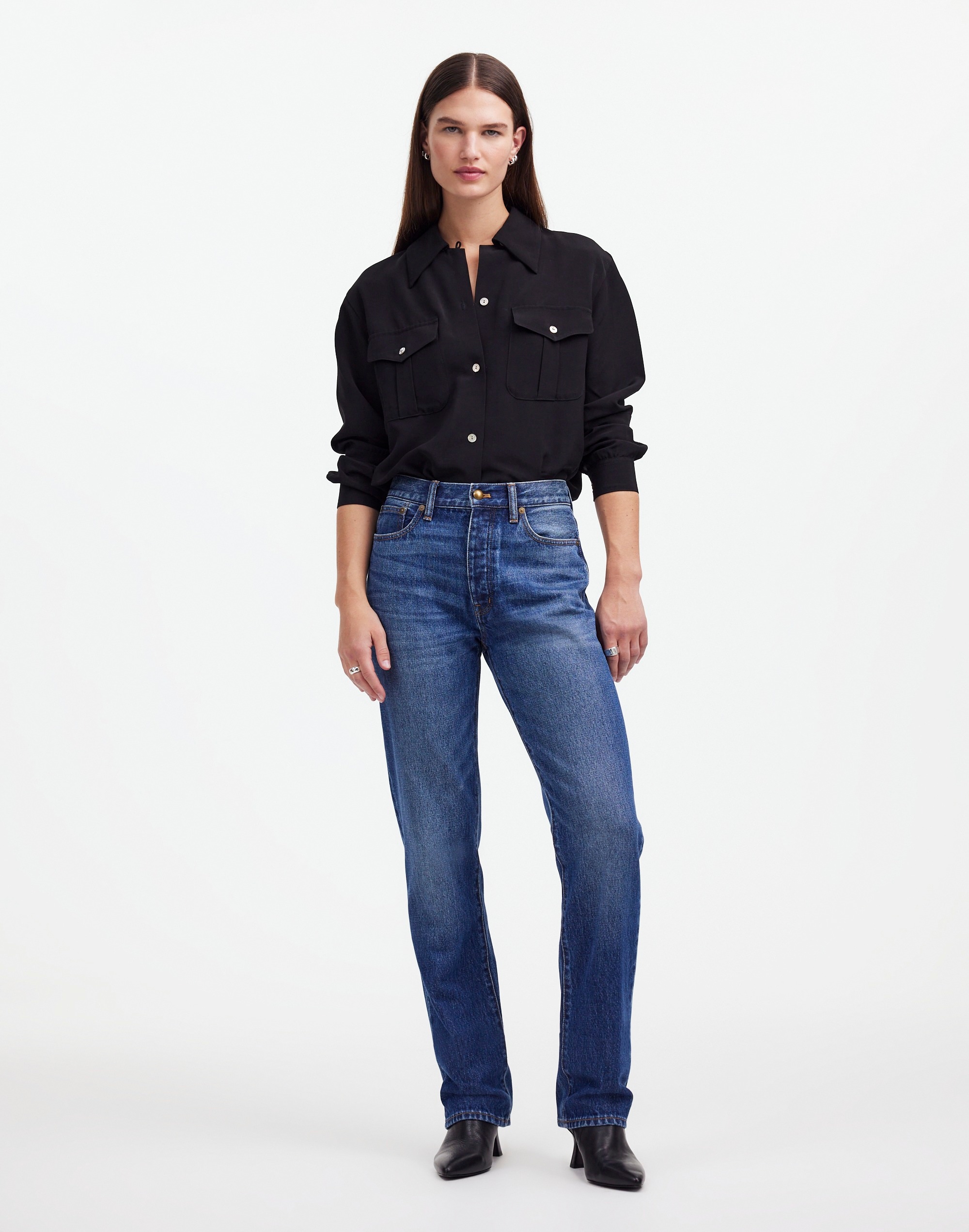 Alexa Chung for Madewell High-Rise Straight Jean Allendale Wash |