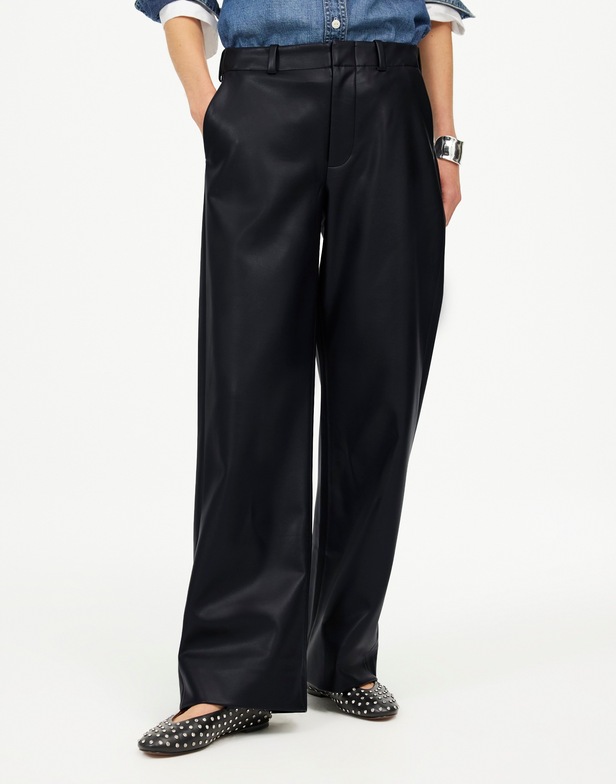 Low-Slung Baggy Pants Faux Leather | Madewell