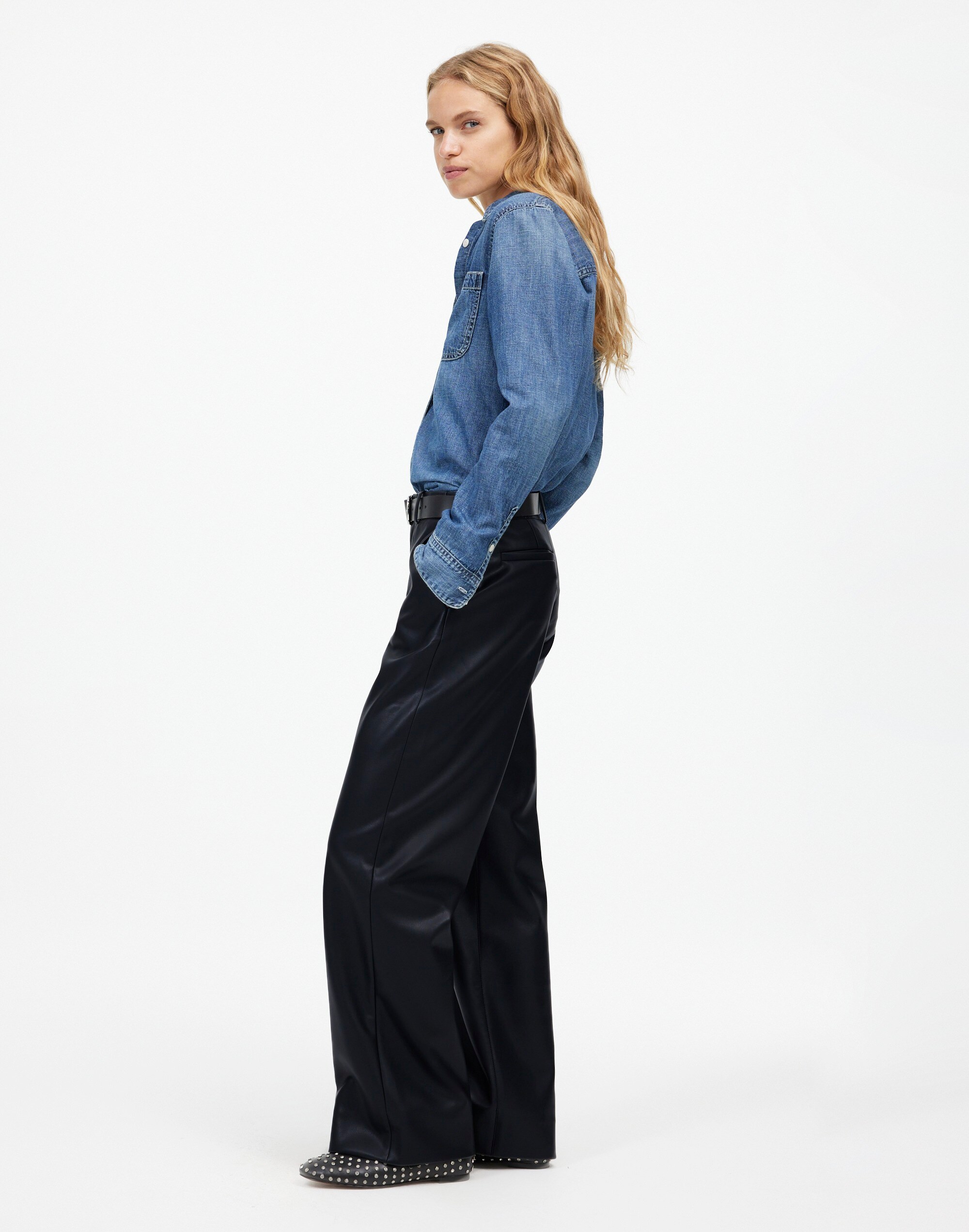 Low-Slung Baggy Pants Faux Leather | Madewell