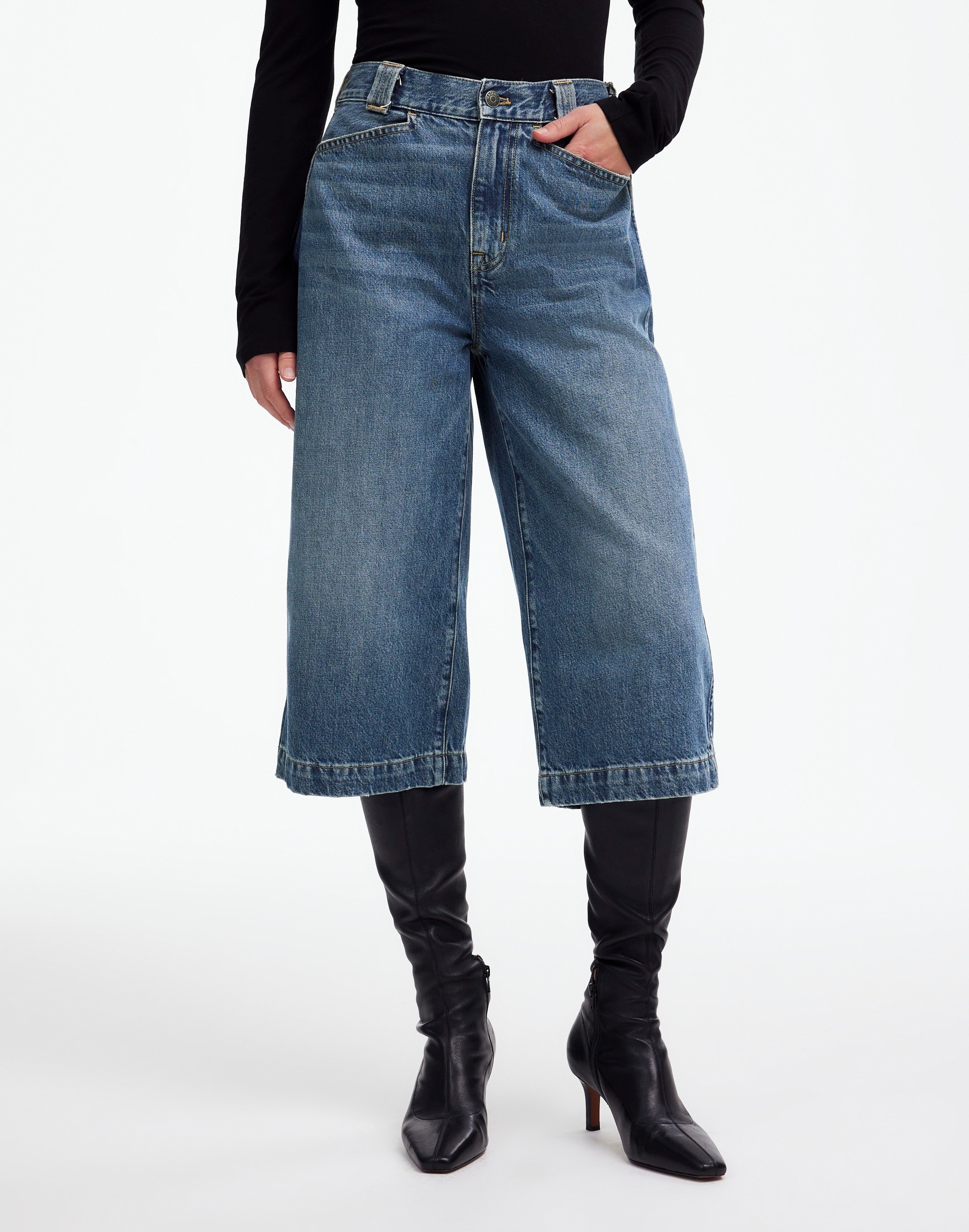 Denim Culottes Concho Wash | Madewell