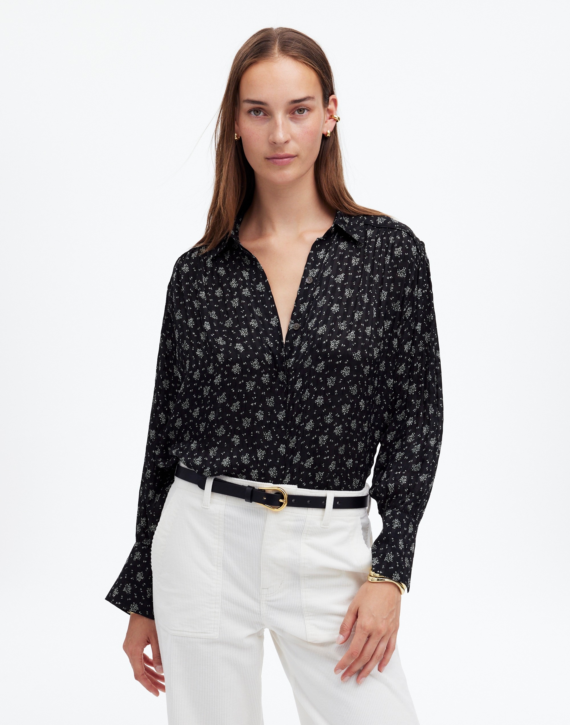 Long-Sleeve Button-Front Top | Madewell