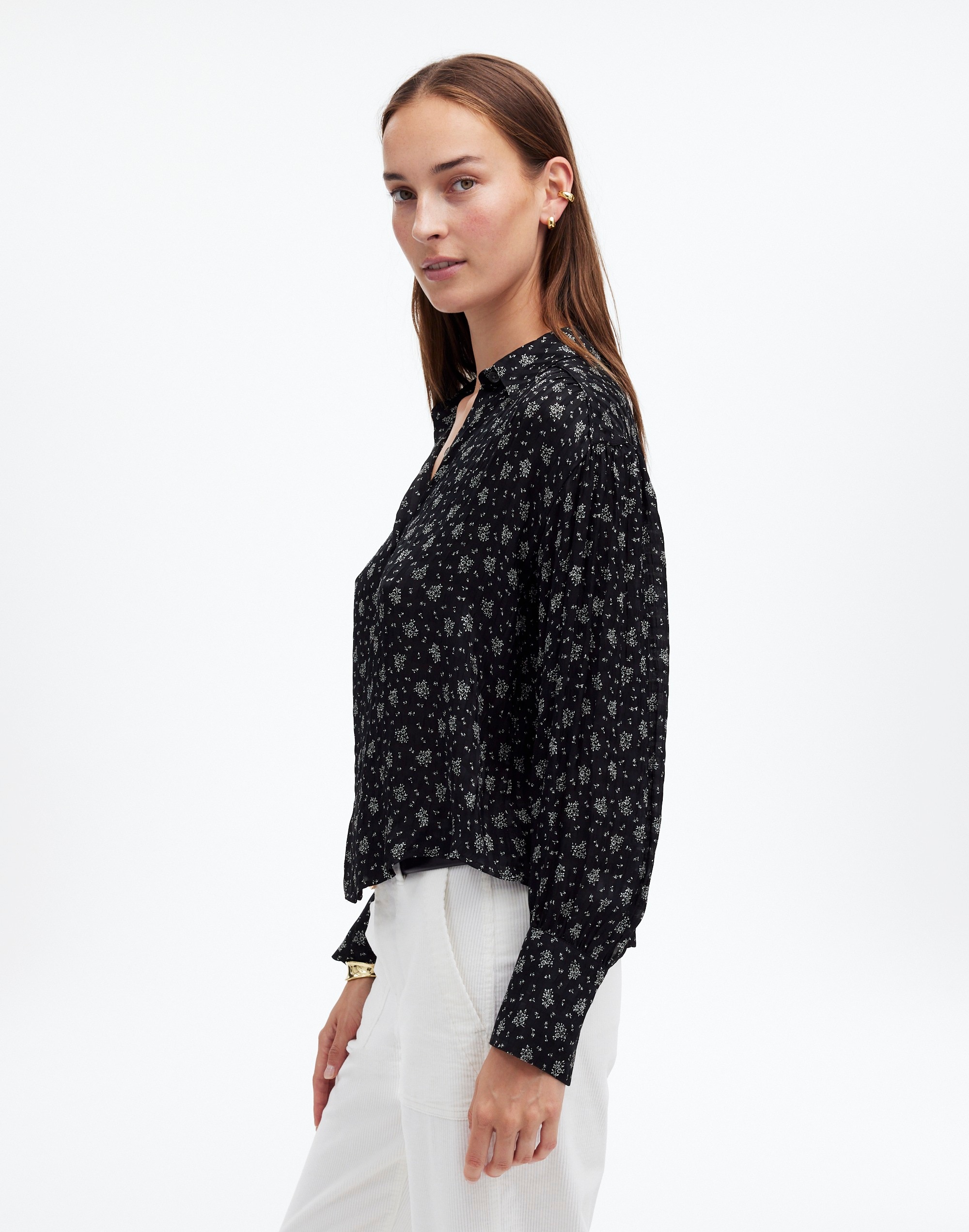 Long-Sleeve Button-Front Top | Madewell