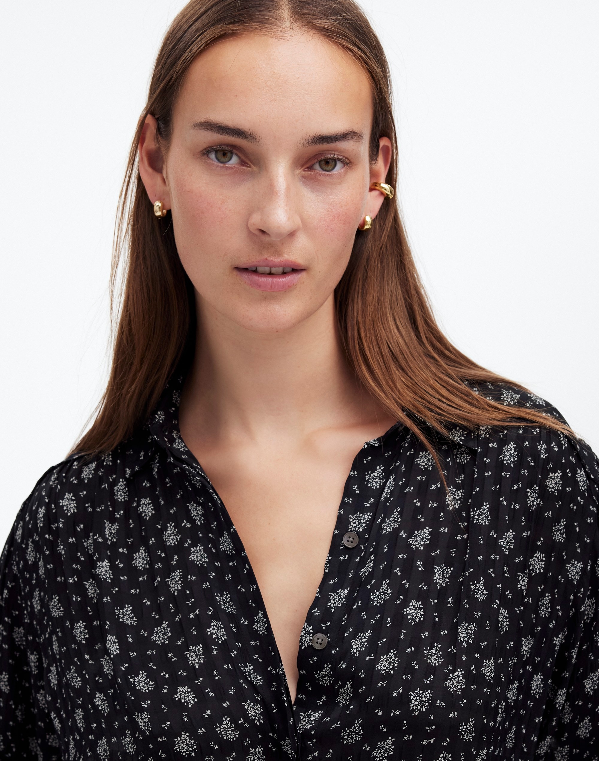 Long-Sleeve Button-Front Top | Madewell