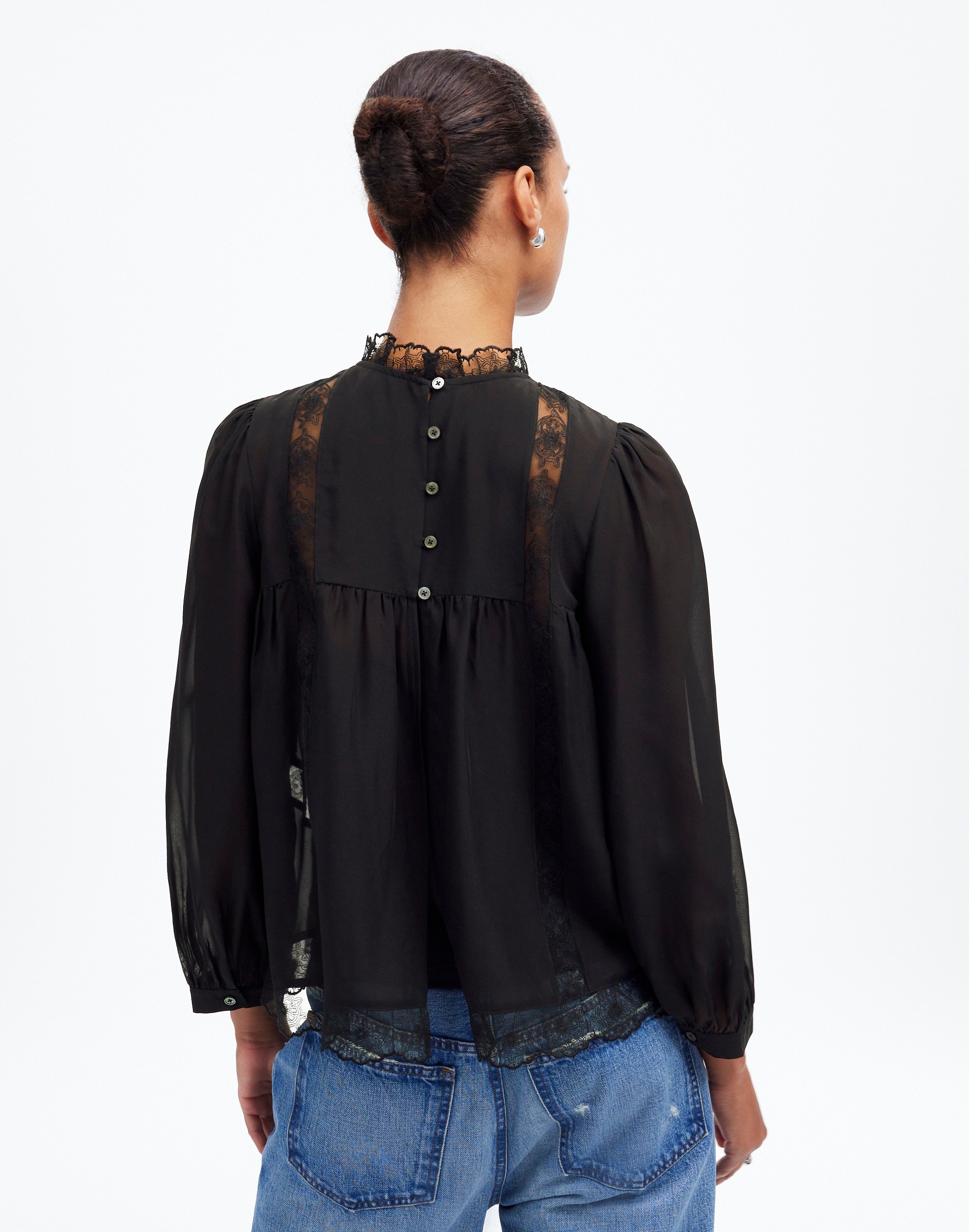 Lace-Inset Top Silk | Madewell