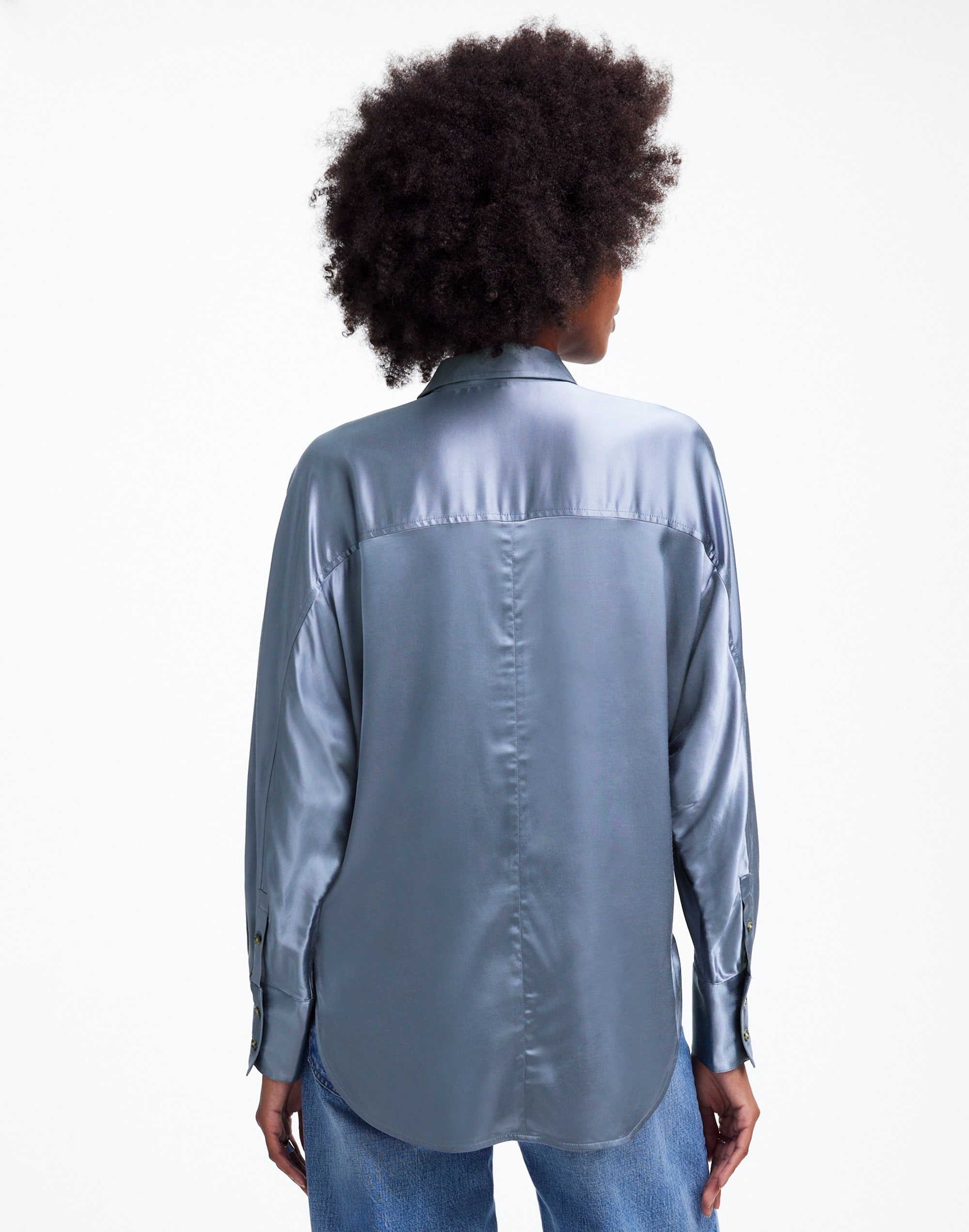 Relaxed Dolman Button-Up Shirt Satin | Madewell