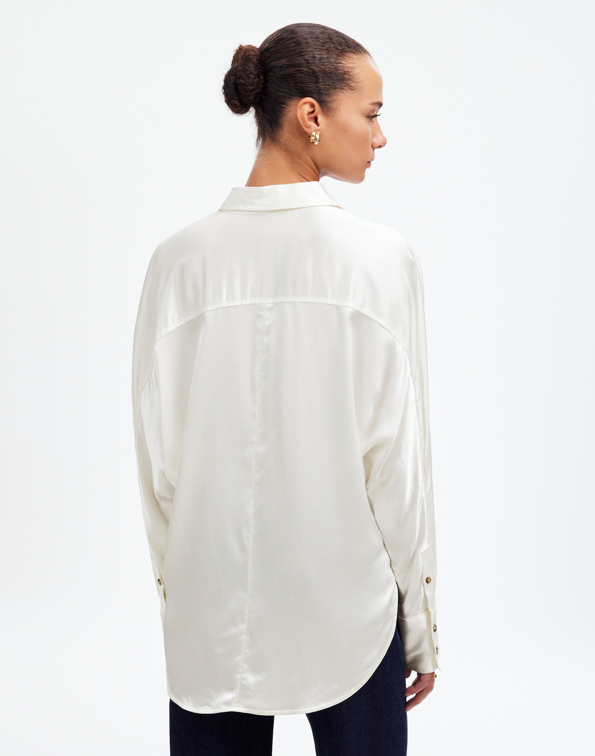 Relaxed Dolman Button-Up Shirt Satin | Madewell