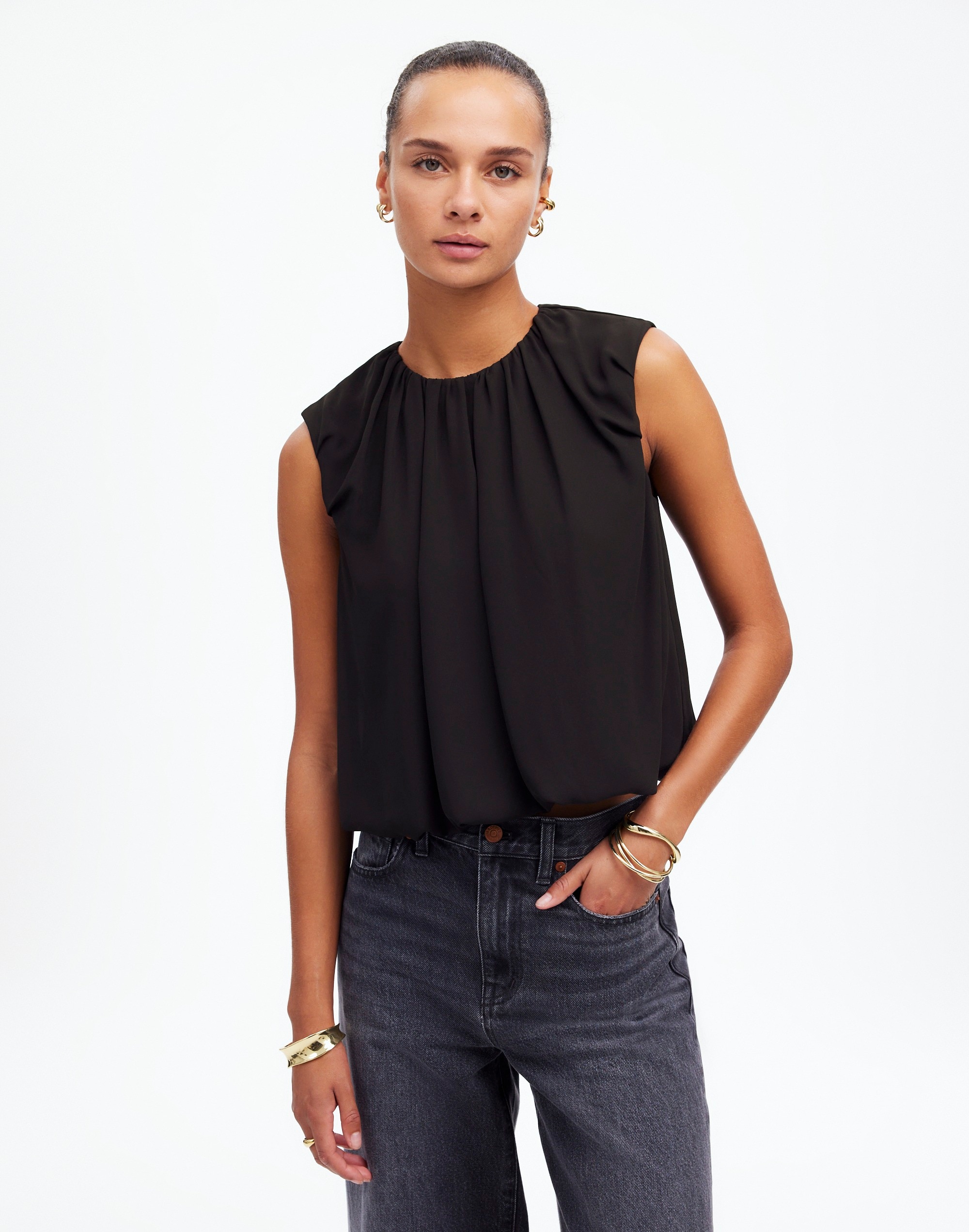 Sleeveless Bubble Top Chiffon | Madewell