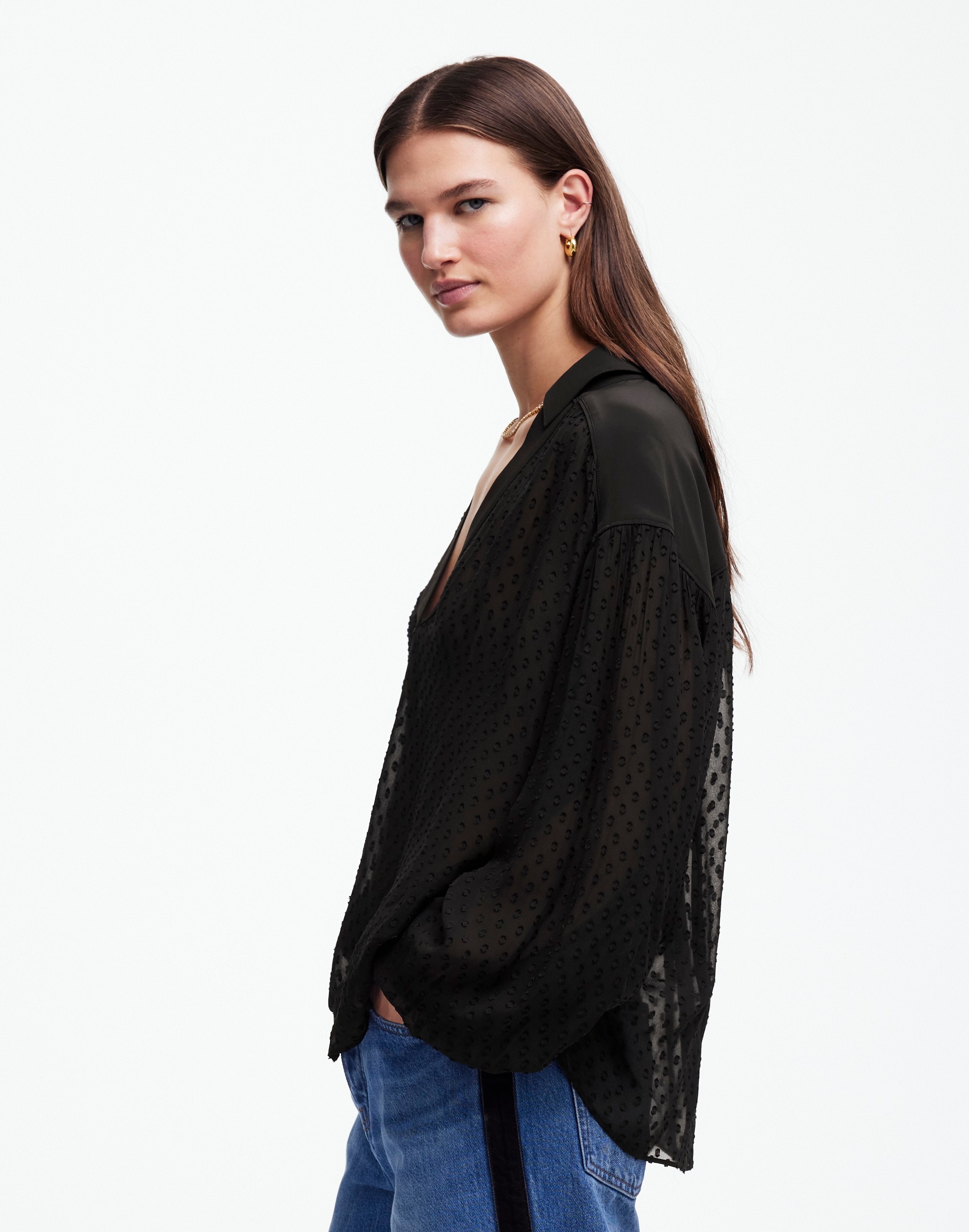 Long-Sleeve Popover Top | Madewell